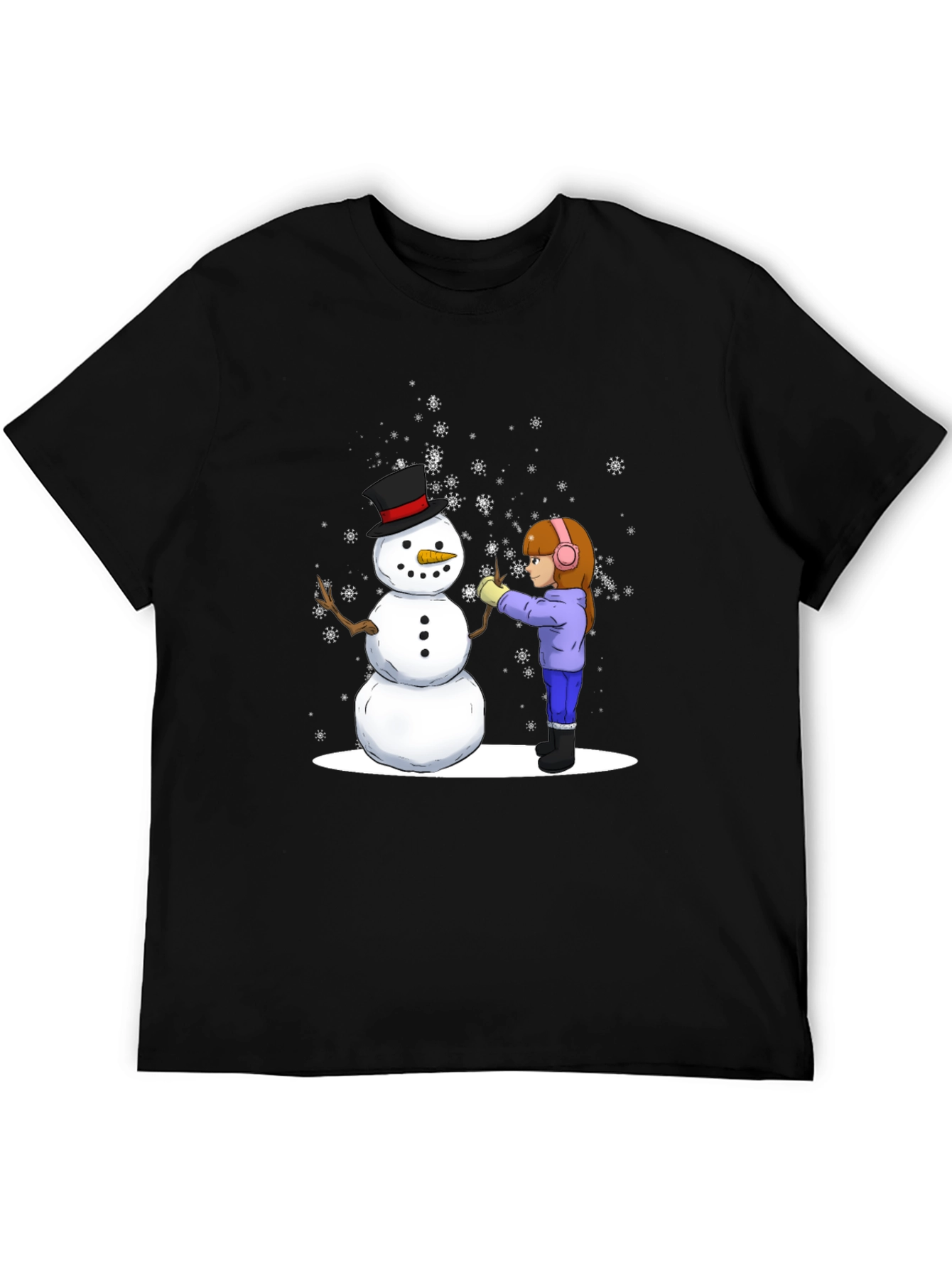 Winter Snowman Building T-Shirt