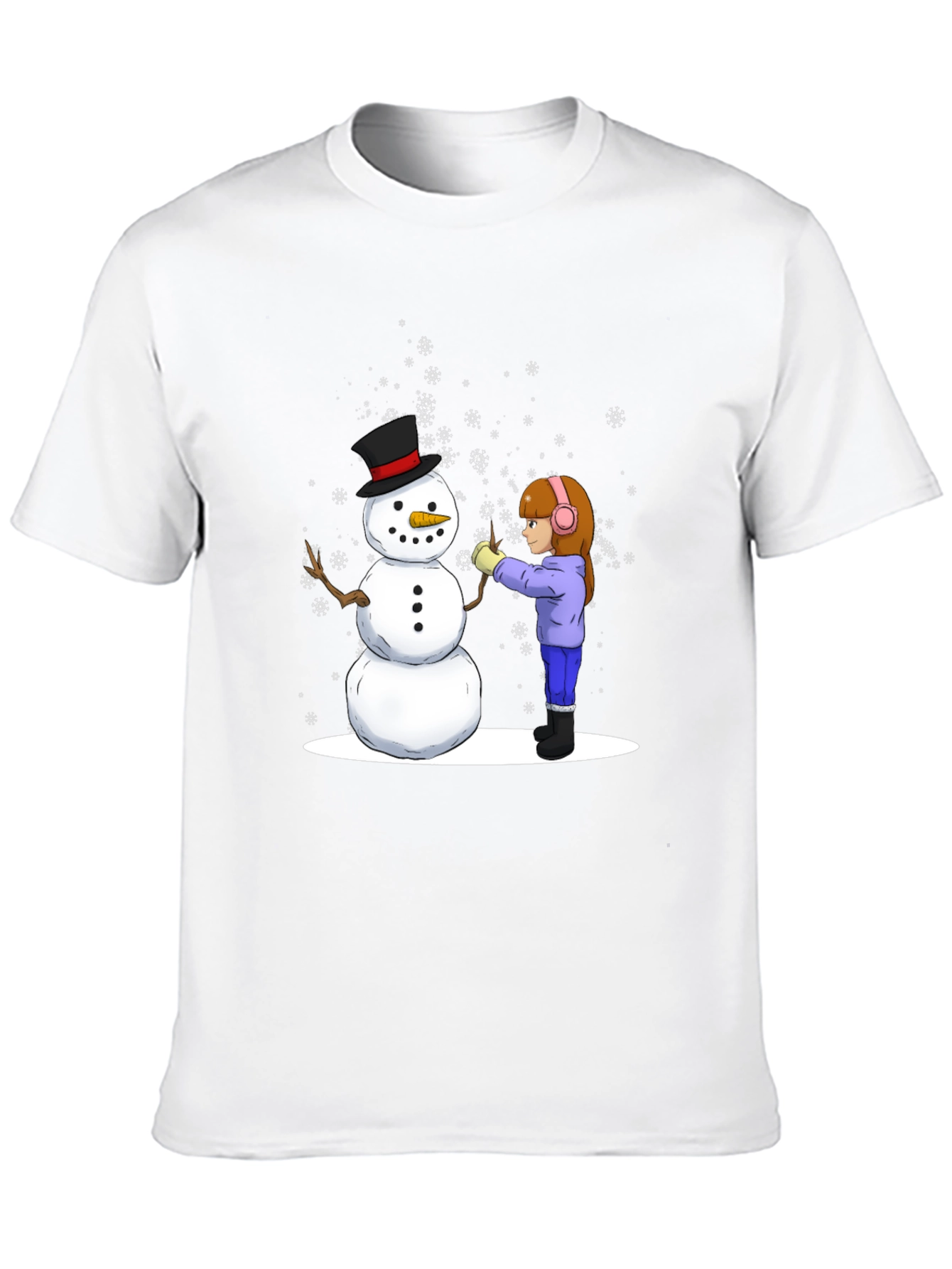 Winter Snowman Building T-Shirt