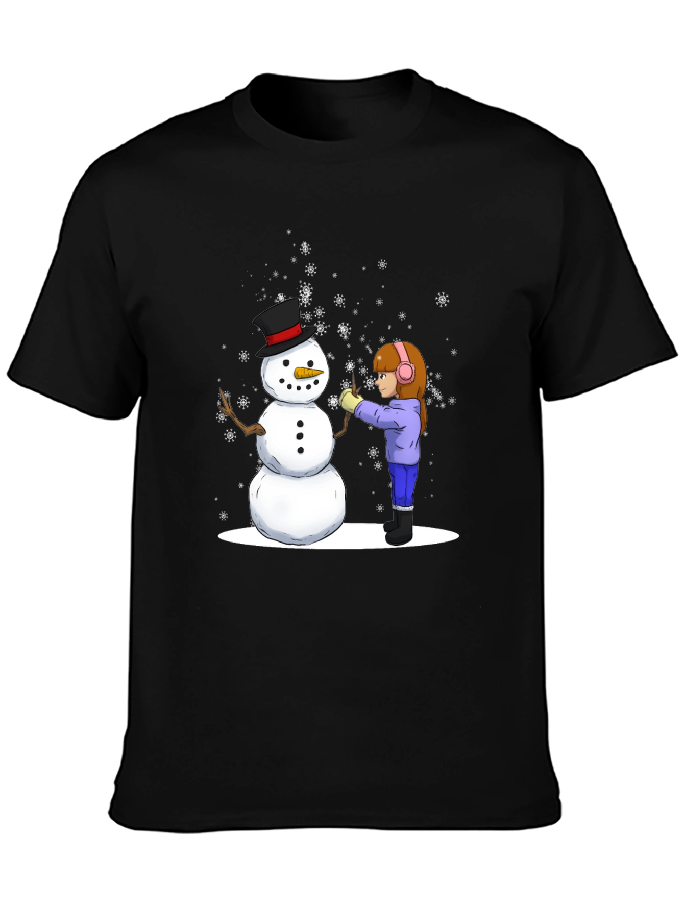 Winter Snowman Building T-Shirt