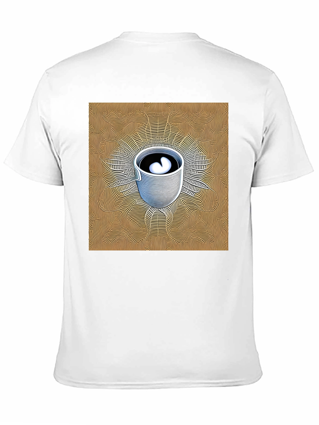 Abstract Coffee Cup Graphic Tee - Black