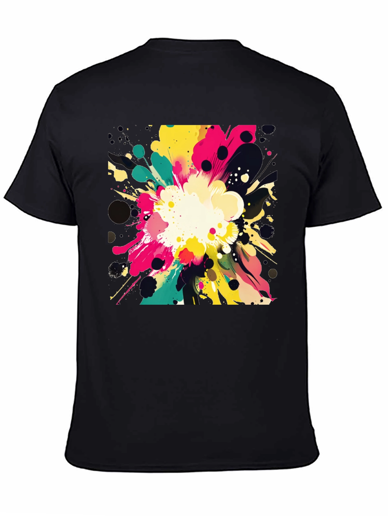 Bold Abstract Art Graphic Black T-Shirt