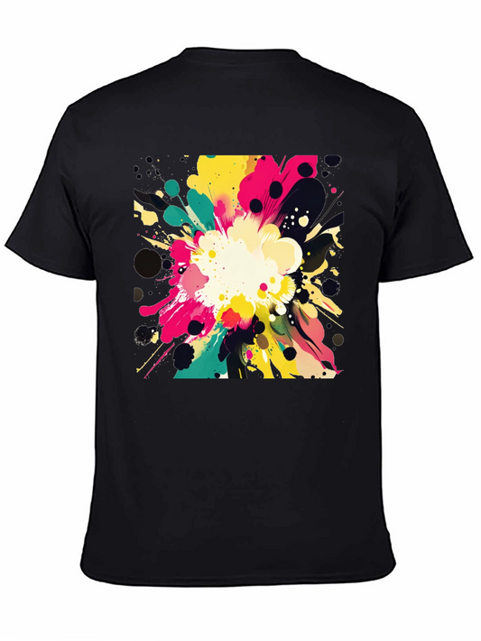 Bold Abstract Art Graphic Black T-Shirt