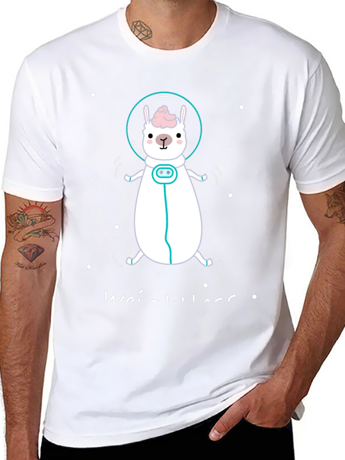 Astronaut Llama Graphic Tee - Black