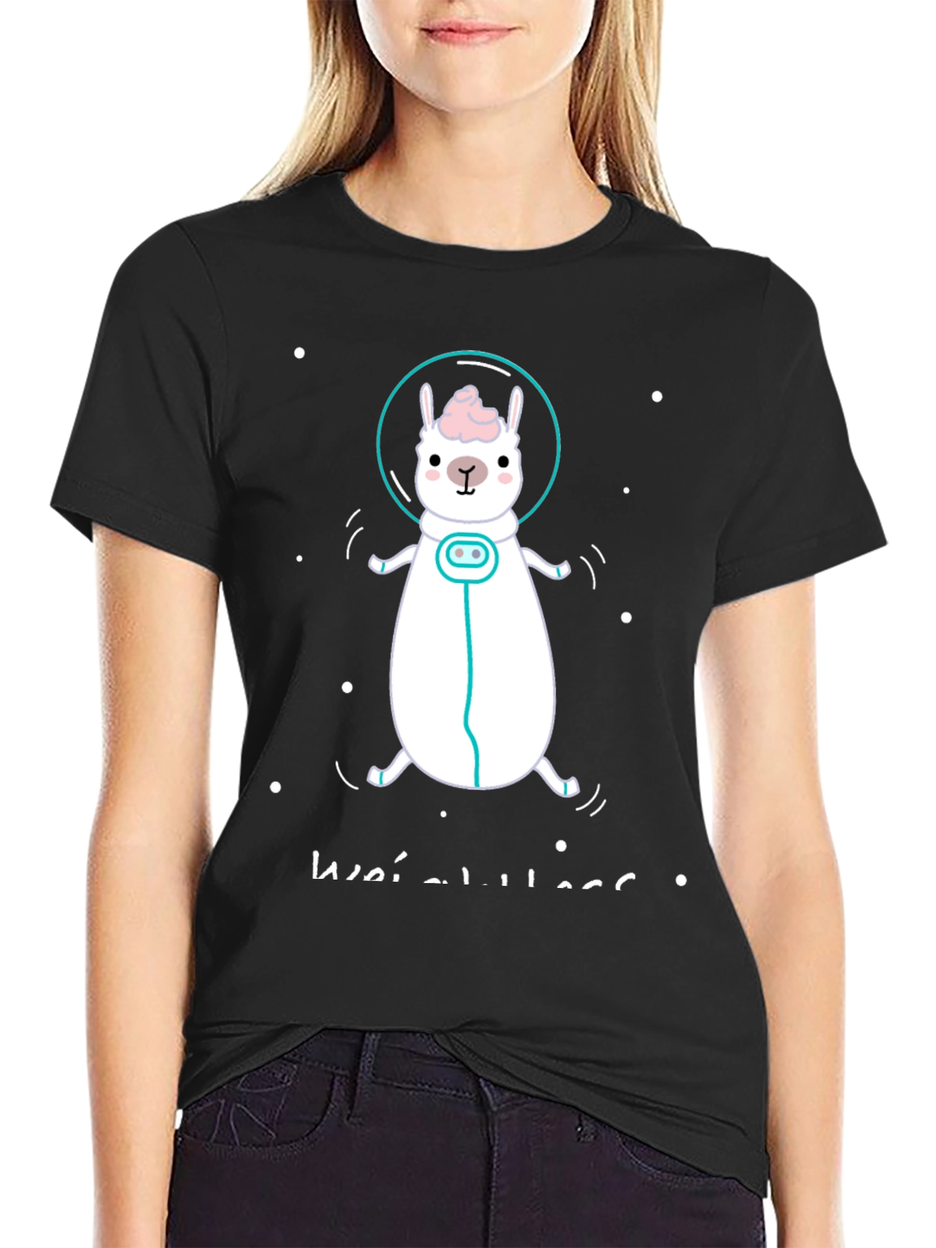 Astronaut Llama Graphic Tee - Black