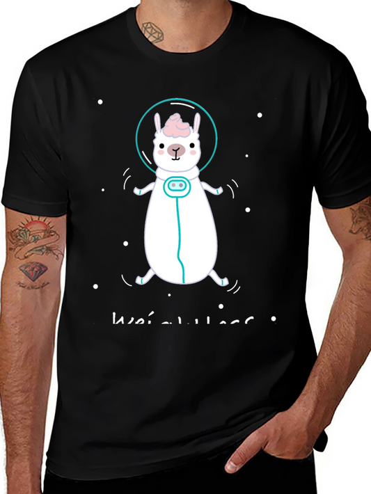 Astronaut Llama Graphic Tee - Black