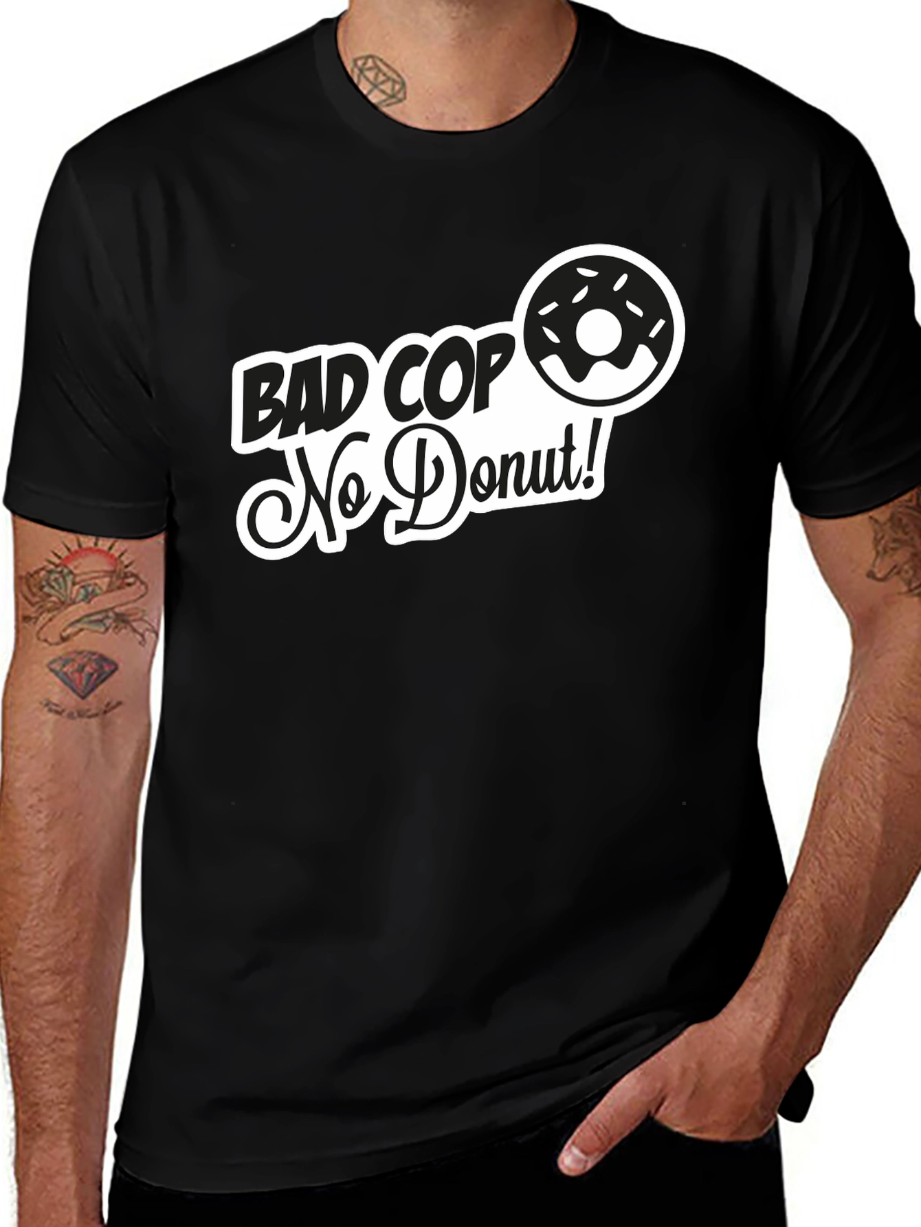 Bad Cop No Donut T-Shirt Funny Police Pun Tee