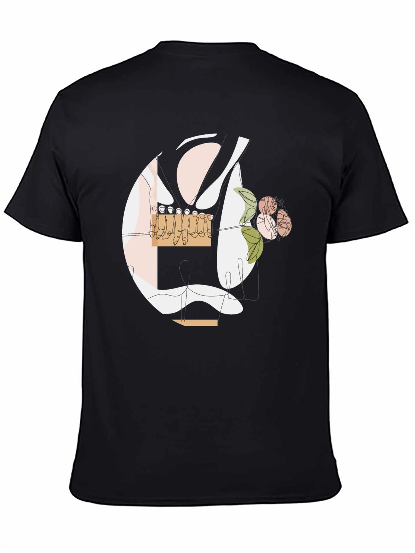 Abstract Floral Line Art Graphic Tee
