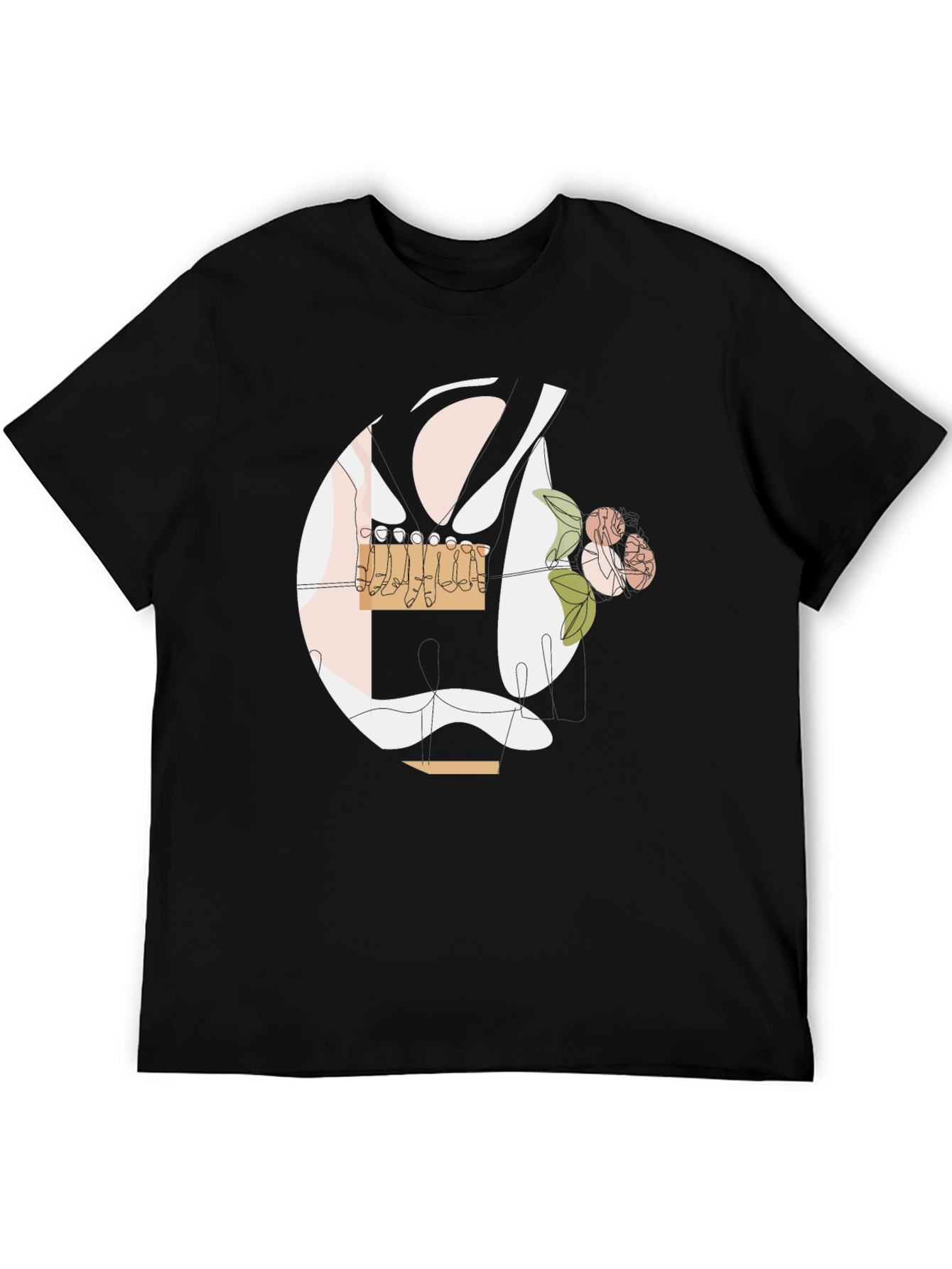 Abstract Floral Line Art Graphic Tee