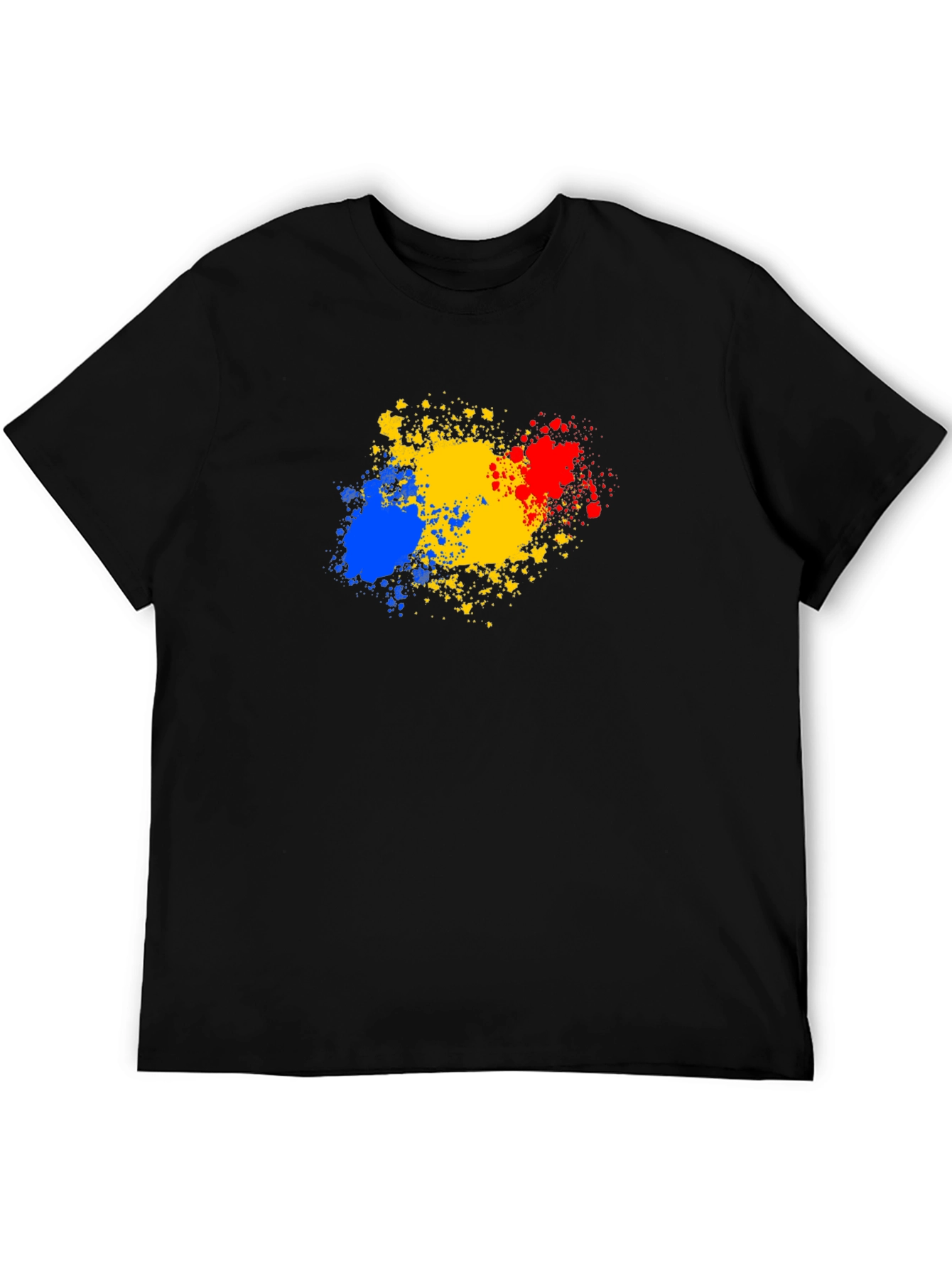 Abstract Splatter Tee - Black Cotton T-Shirt
