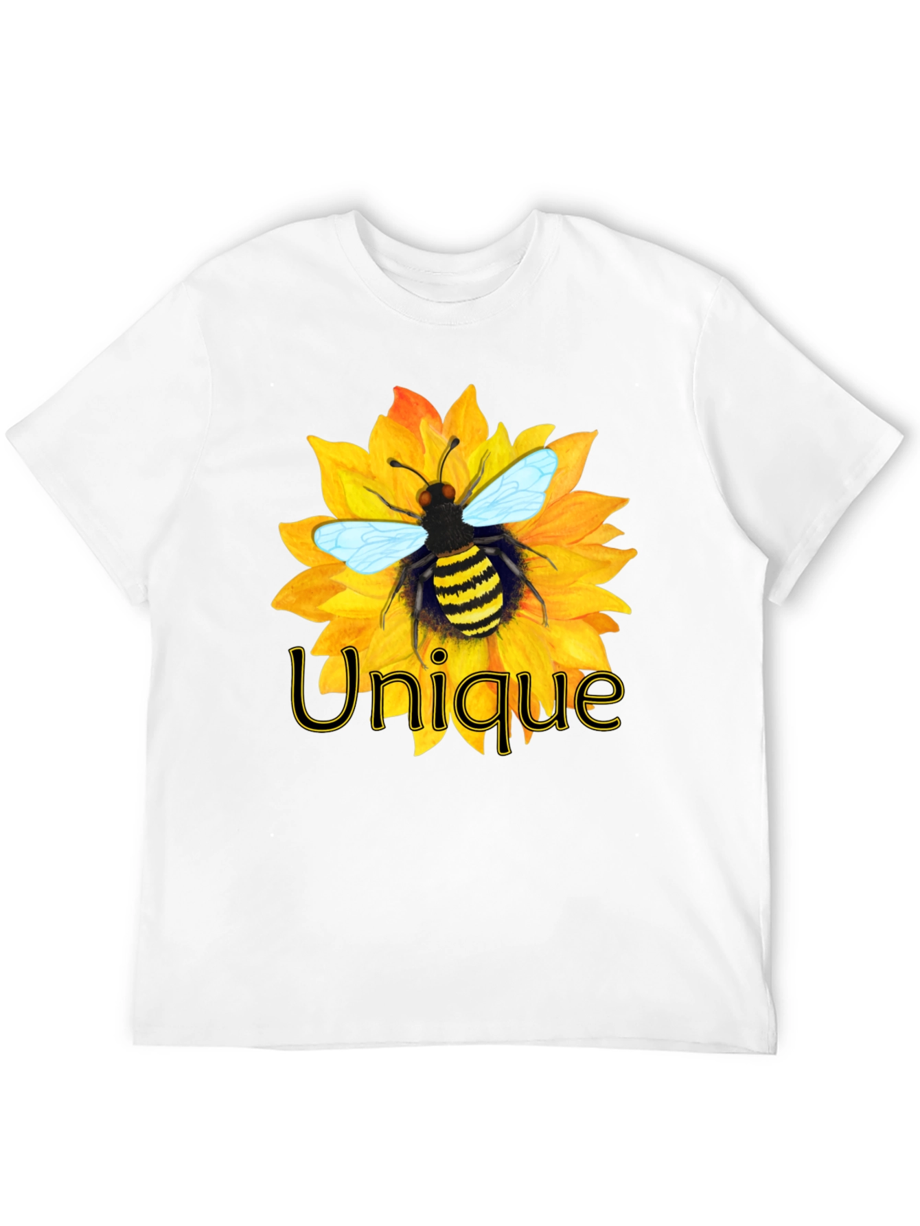 Unique Bee on Sunflower Graphic Tee