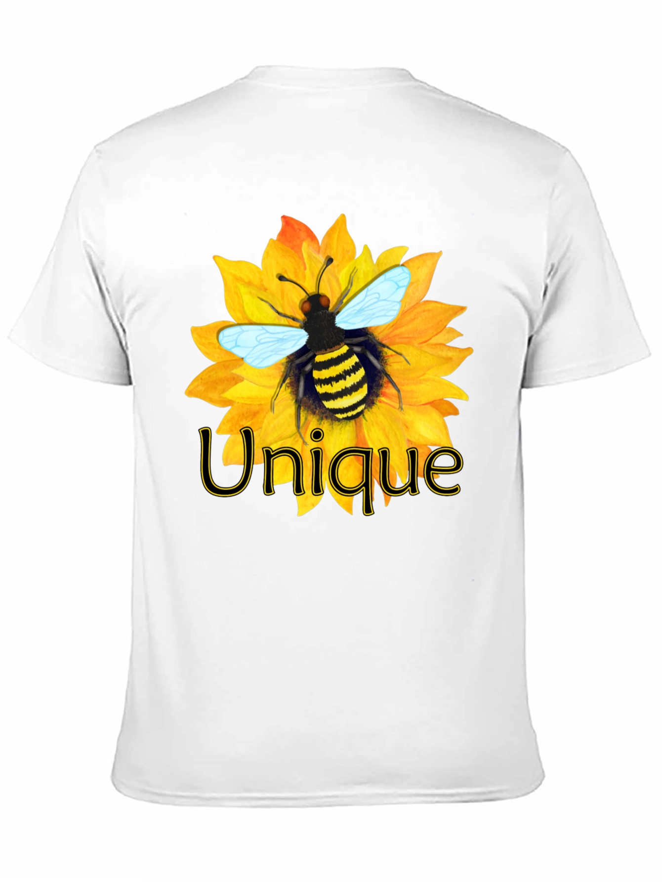 Unique Bee on Sunflower Graphic Tee