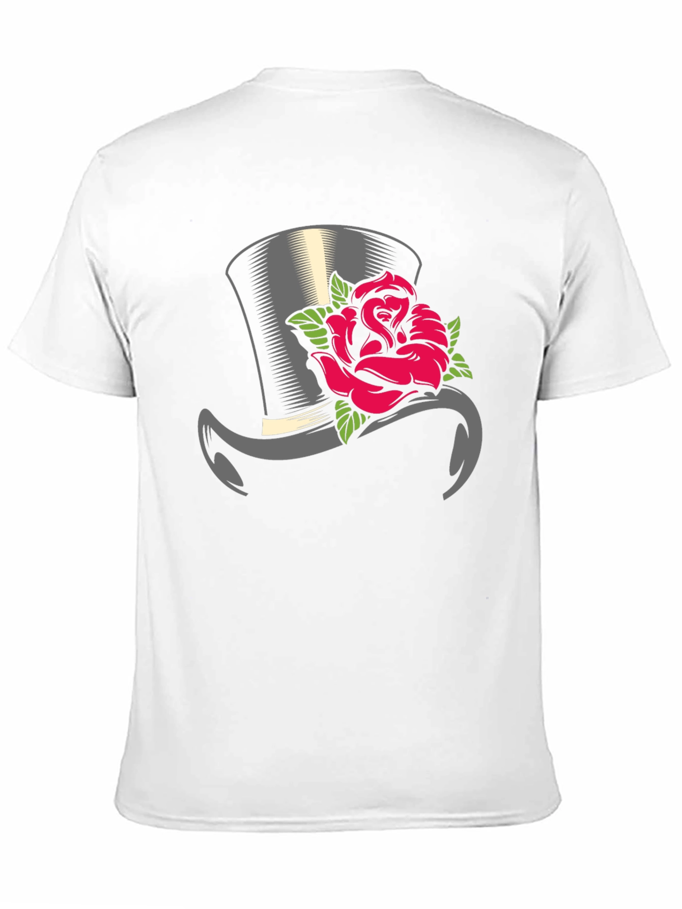 Top Hat Rose Graphic Tee - Classic Style