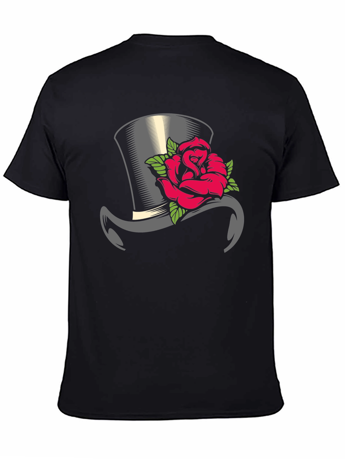 Top Hat Rose Graphic Tee - Classic Style
