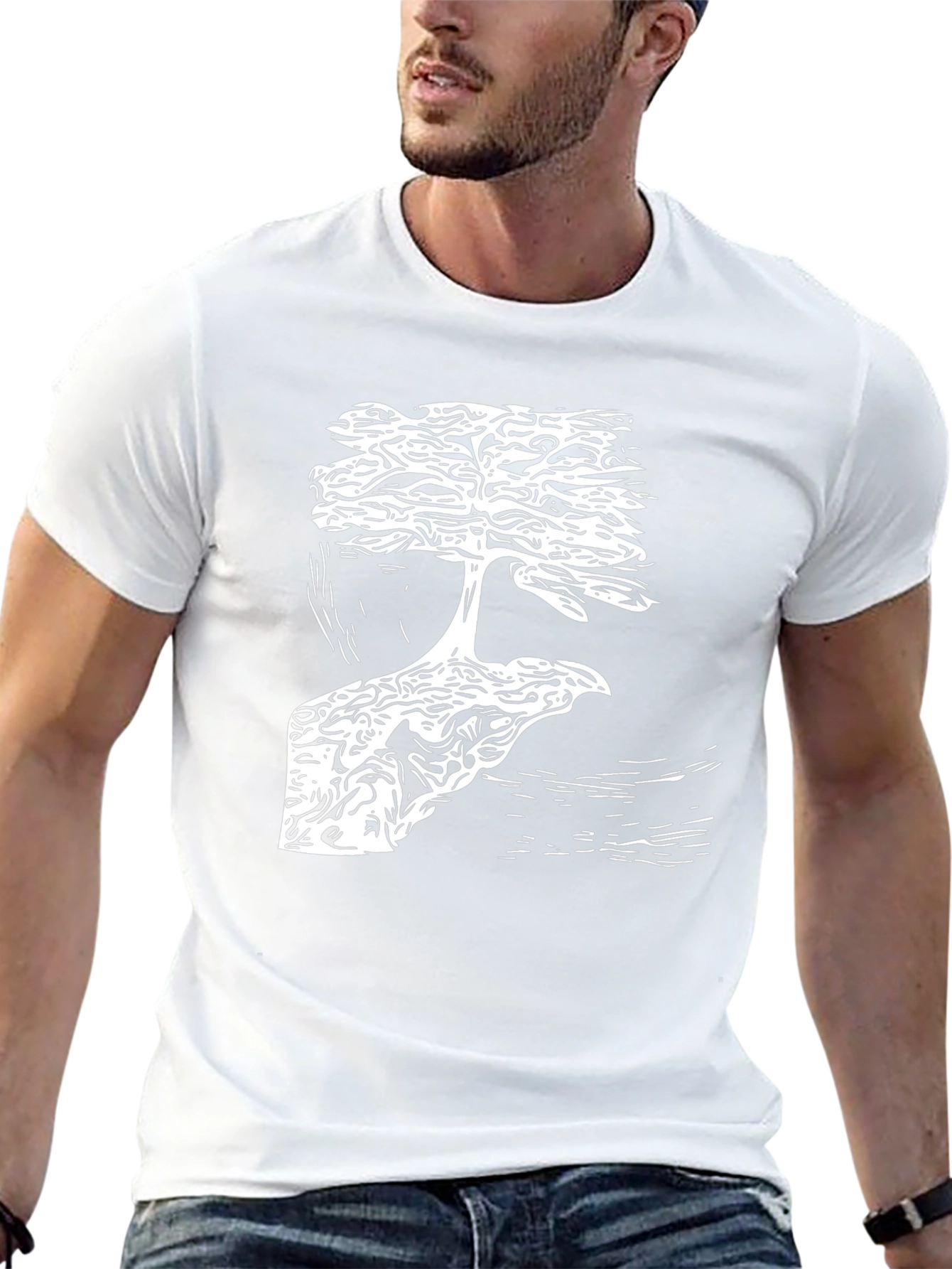 Bonsai Tree Graphic Tee - Stylish Black T-Shirt
