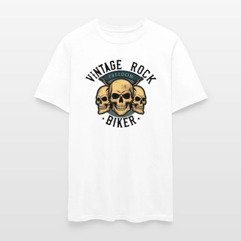 "VINTAGE ROCK BIKER" | Skull | Biker