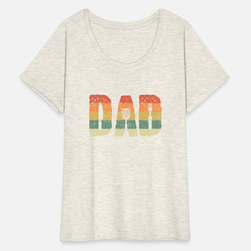 Vintage sunset bbq dad word with kitchen utensils