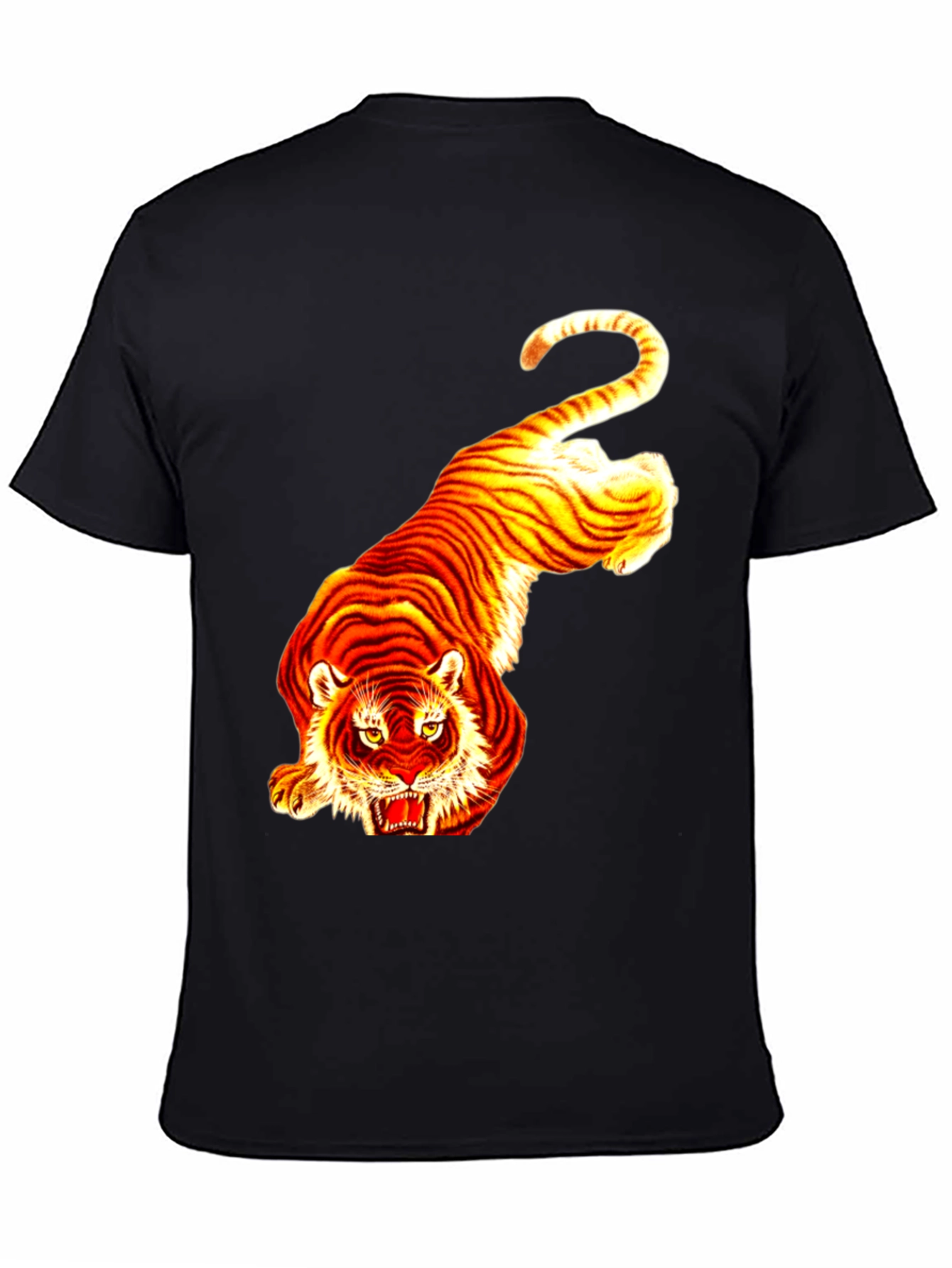 Tiger Graphic Print Black Tee