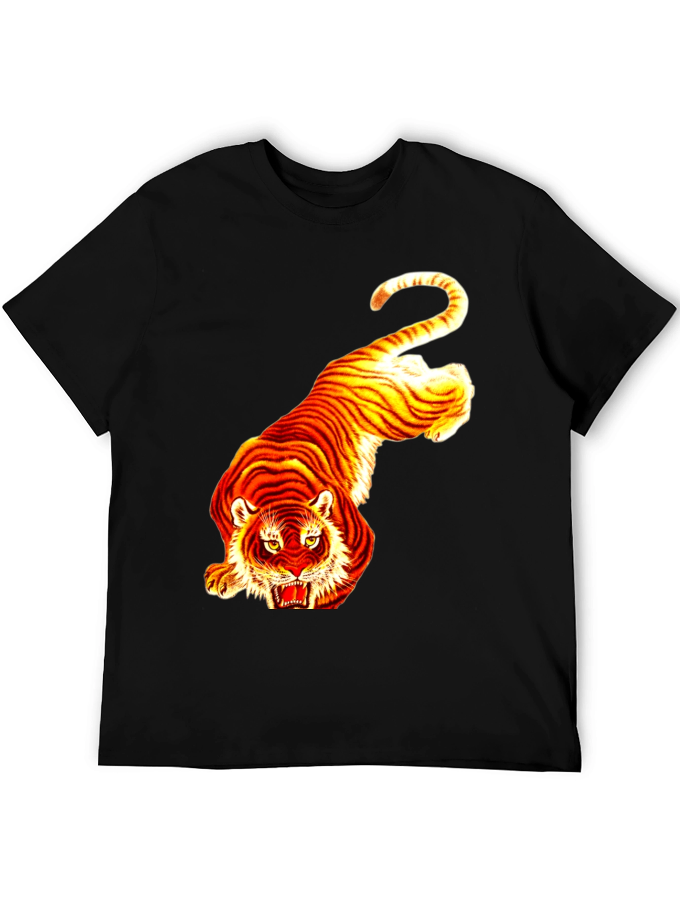 Tiger Graphic Print Black Tee