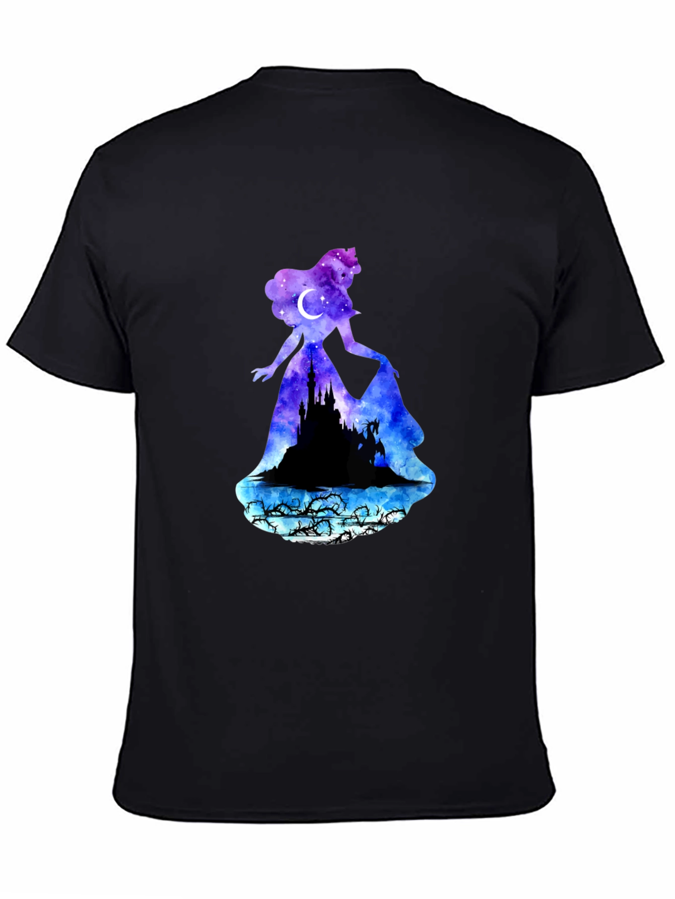 Aurora Silhouette Graphic Tee - Night Sky Design
