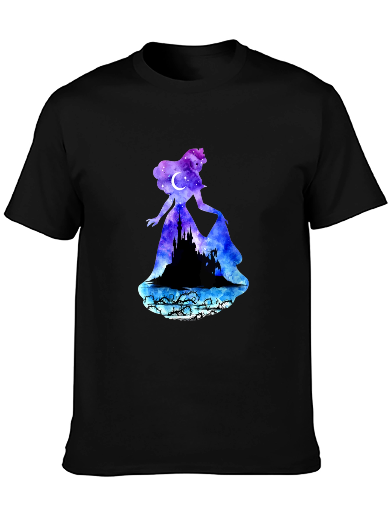 Aurora Silhouette Graphic Tee - Night Sky Design