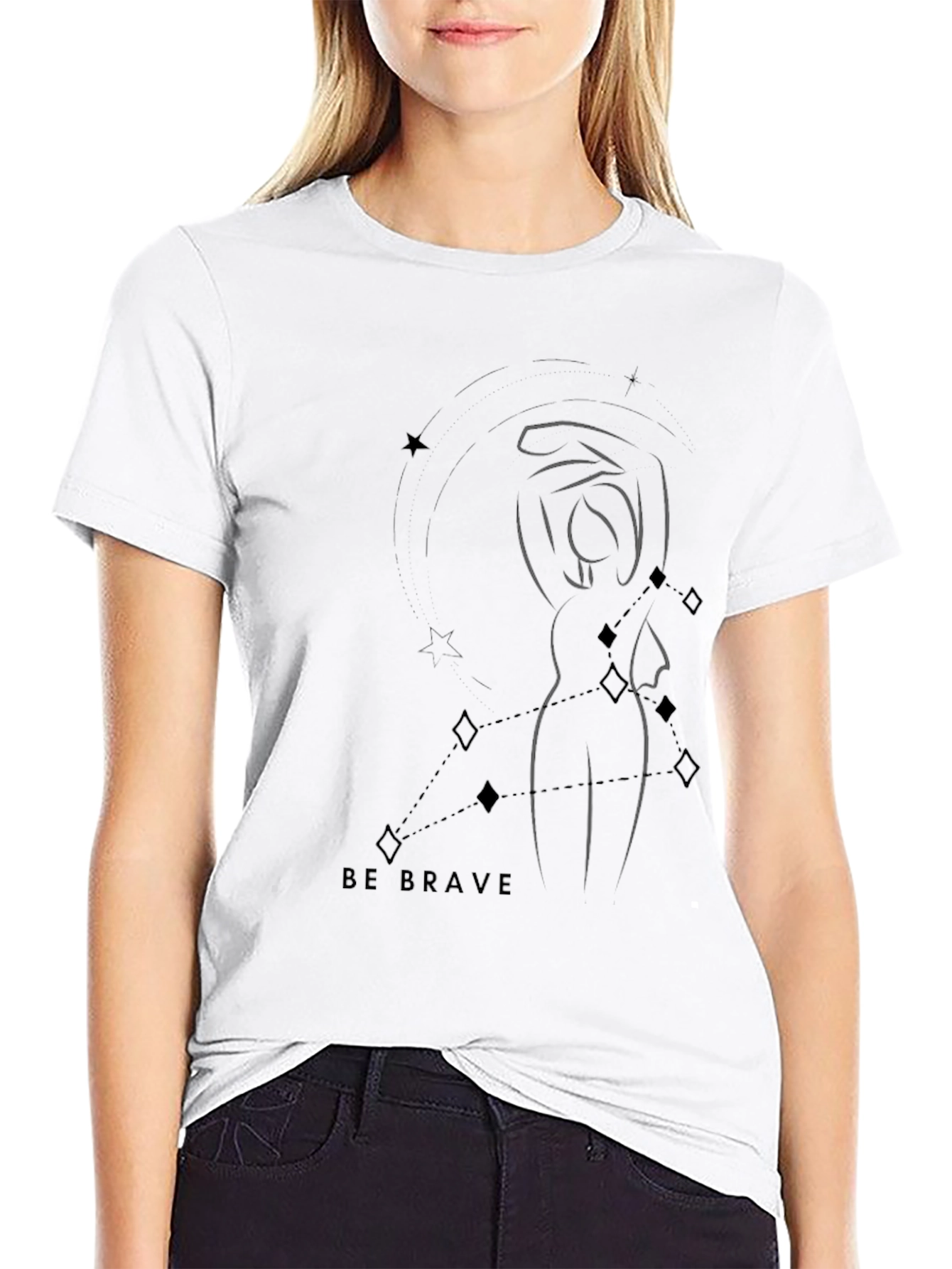 Be Brave Graphic Tee - Modern Constellation Design