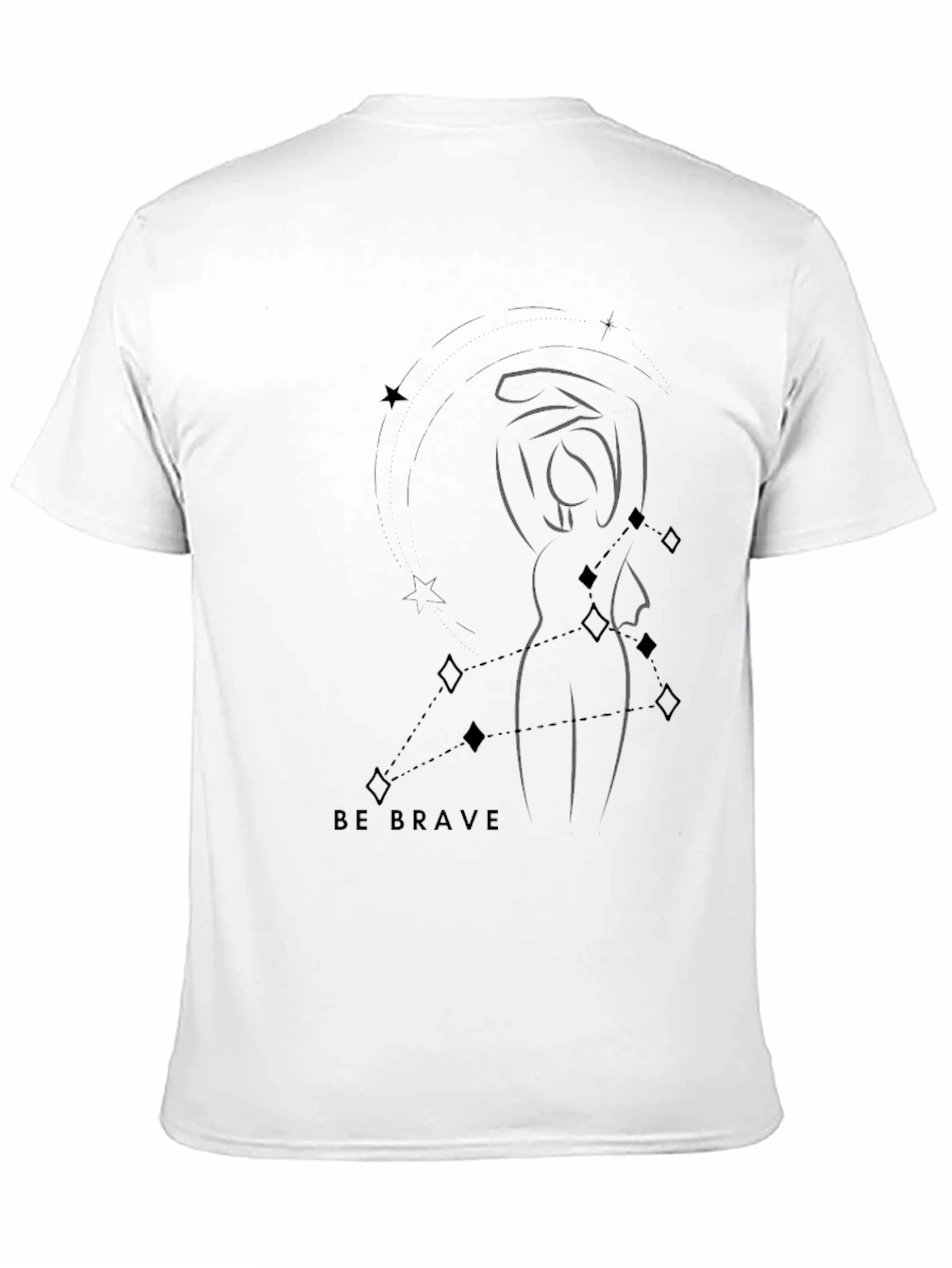 Be Brave Graphic Tee - Modern Constellation Design