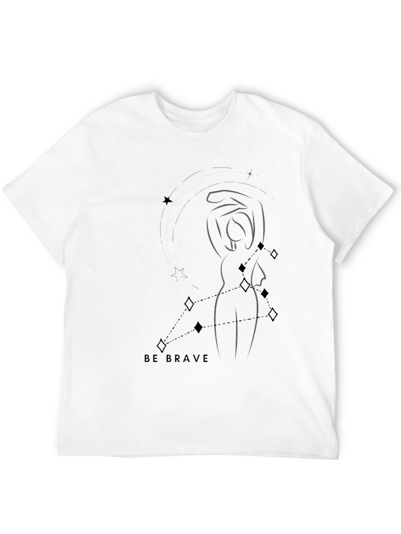 Be Brave Graphic Tee - Modern Constellation Design