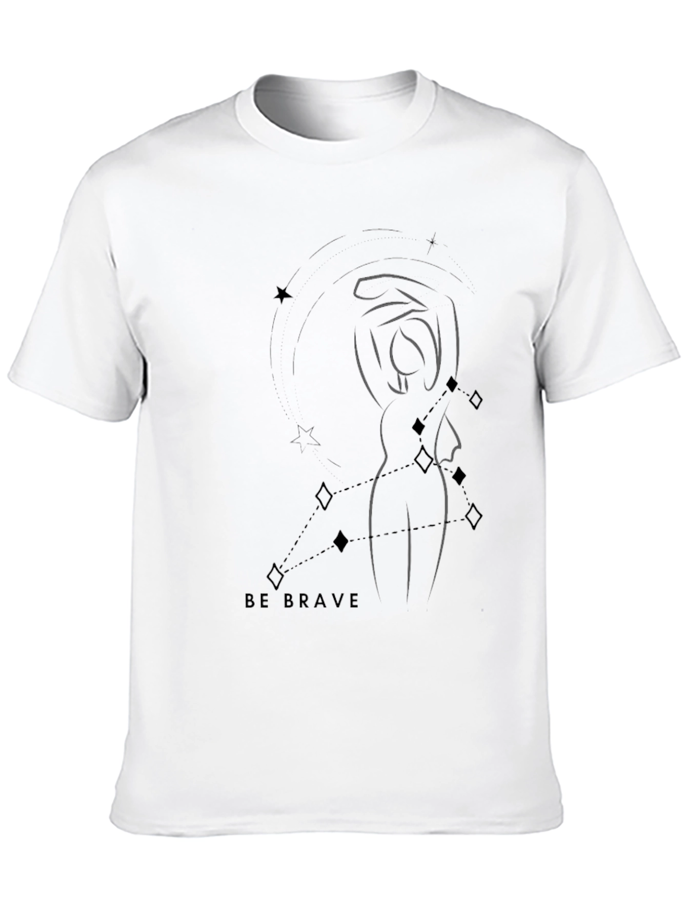 Be Brave Graphic Tee - Modern Constellation Design