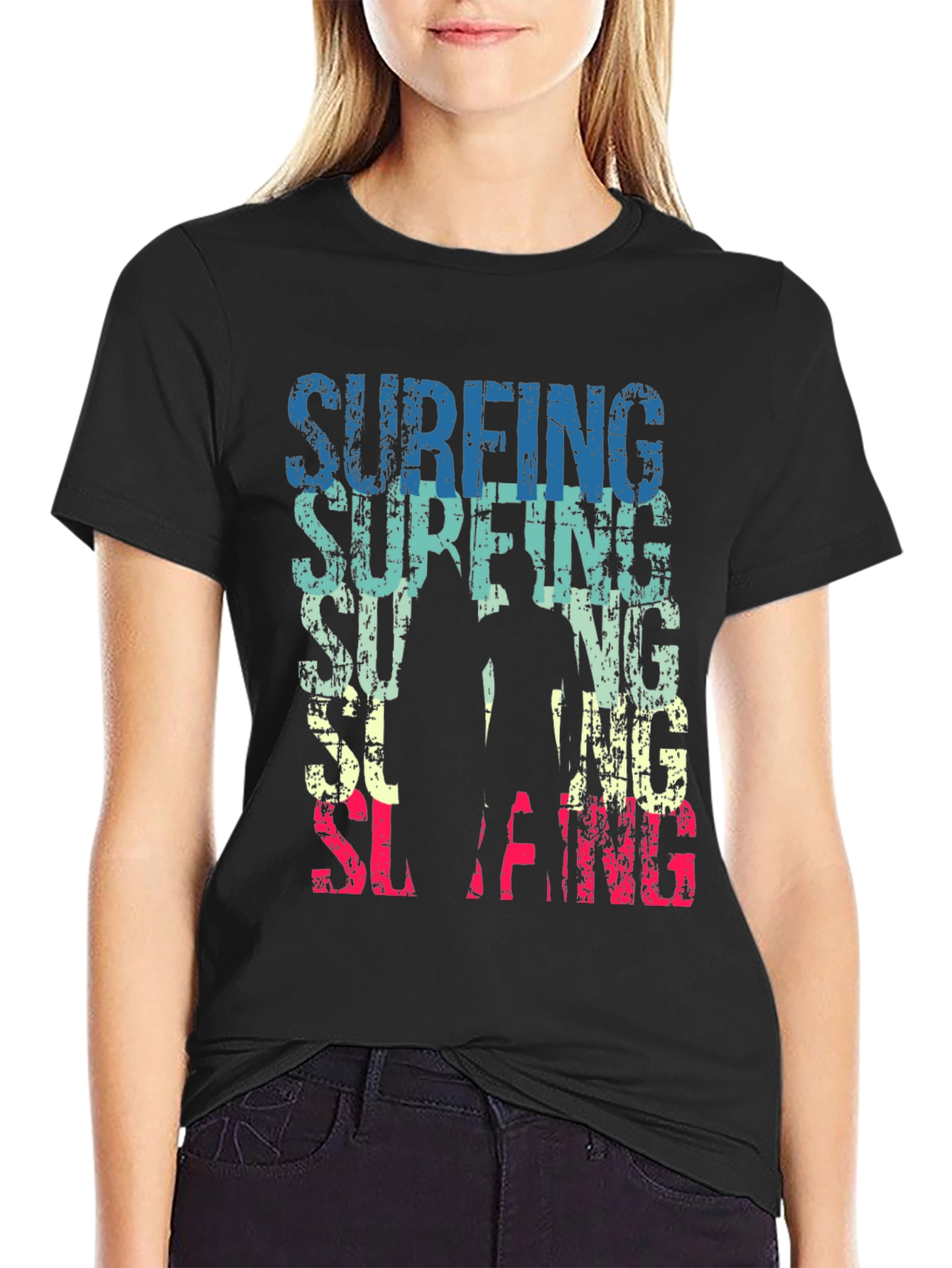 Surfing Graphic Tee - Retro Style