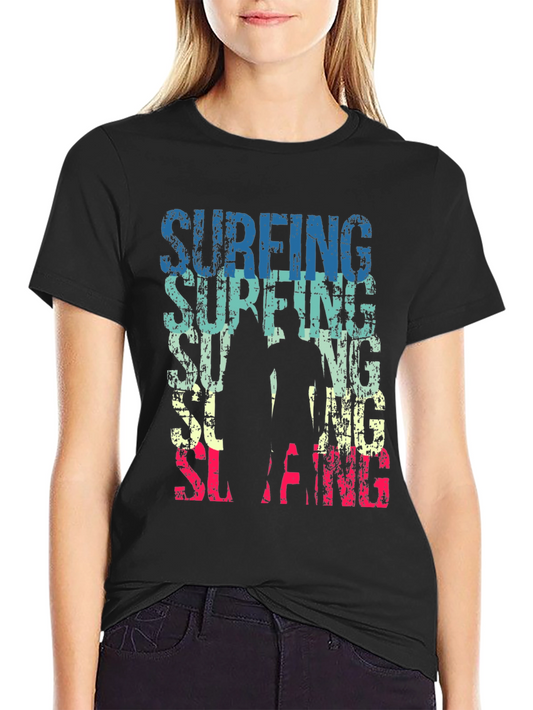 Surfing Graphic Tee - Retro Style