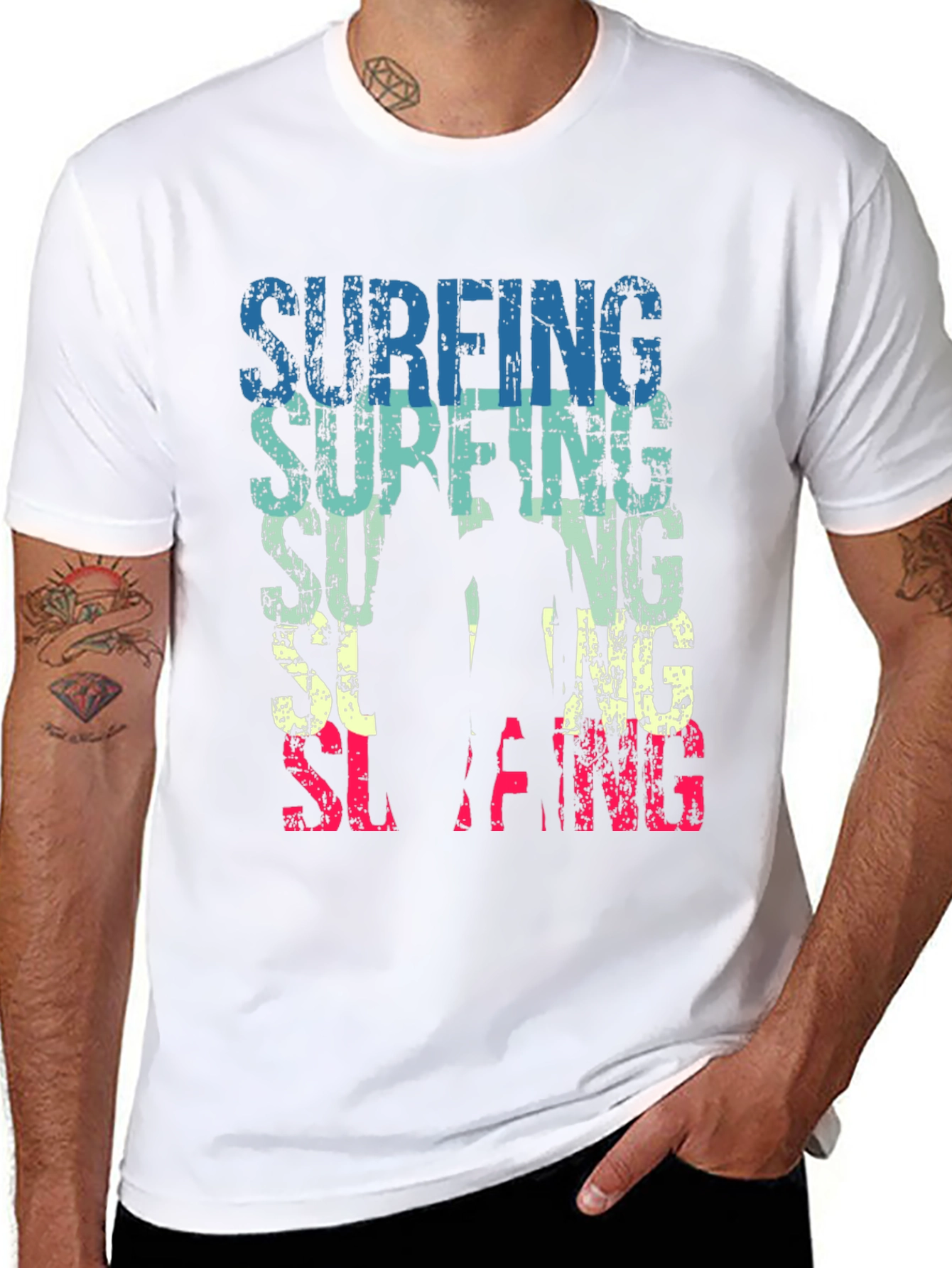 Surfing Graphic Tee - Retro Style