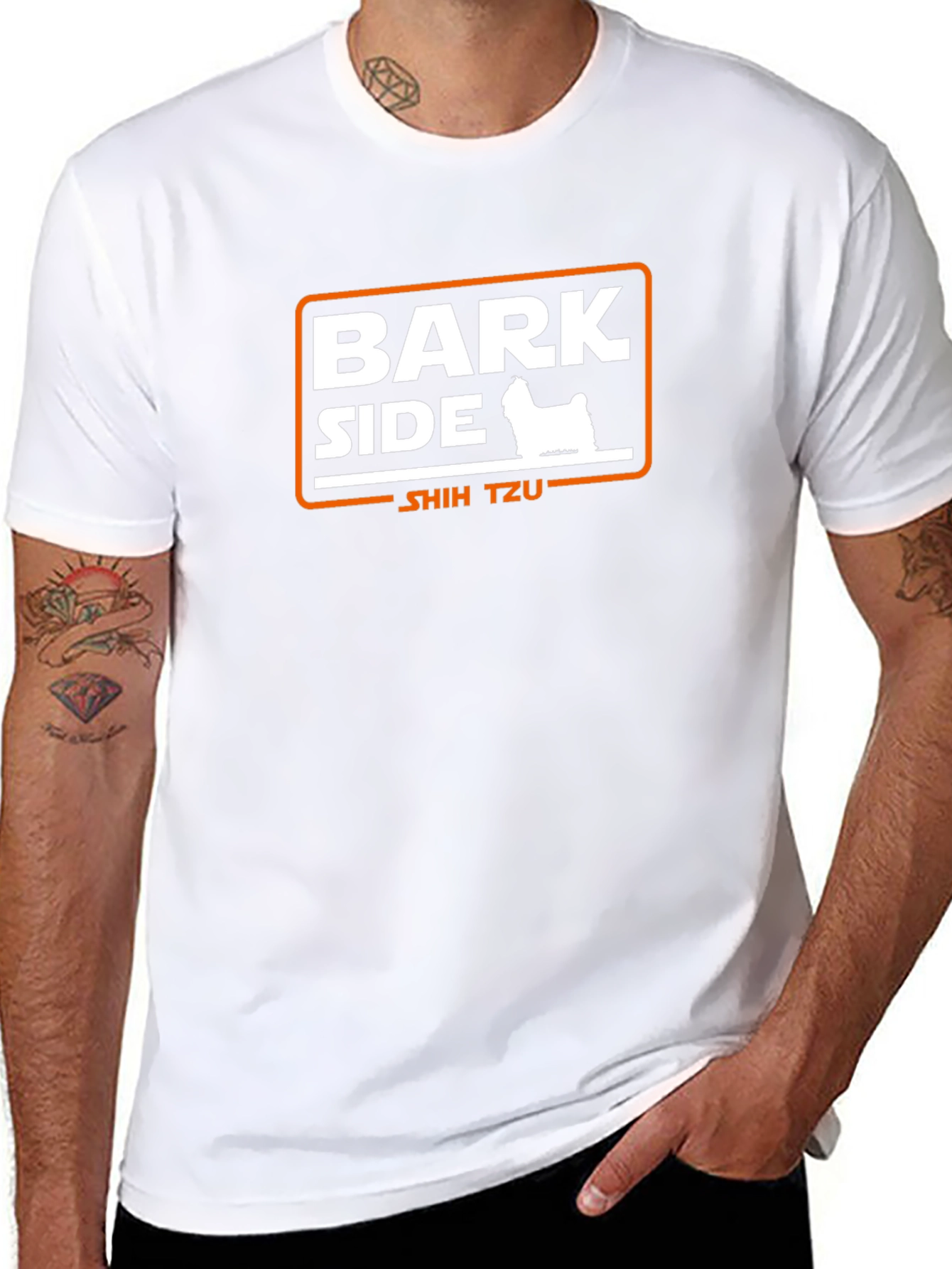 Bark Side Shih Tzu Graphic T-Shirt - Black