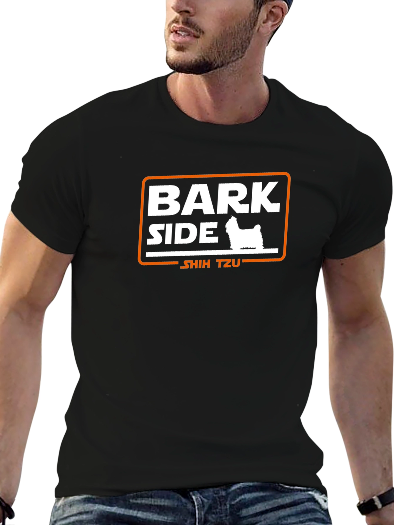 Bark Side Shih Tzu Graphic T-Shirt - Black