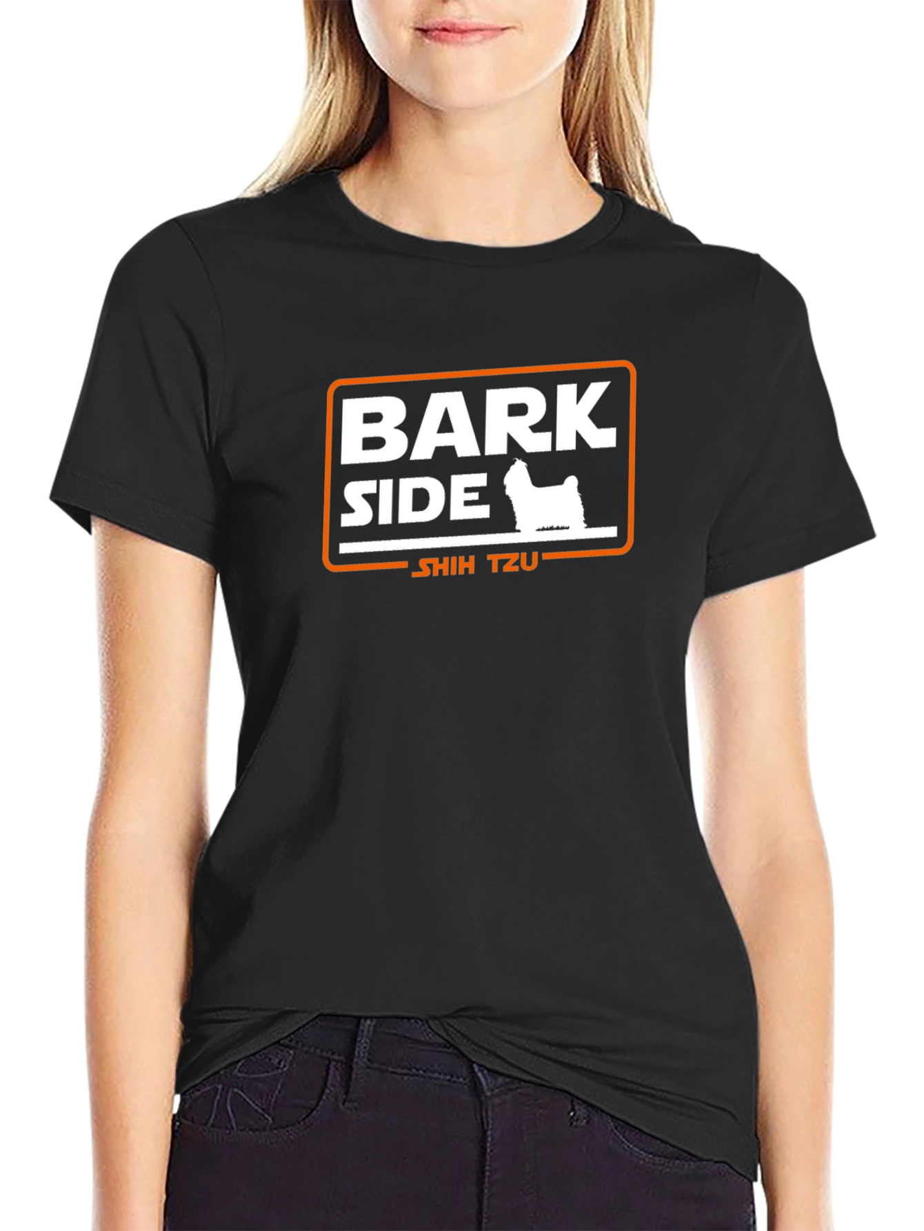 Bark Side Shih Tzu Graphic T-Shirt - Black