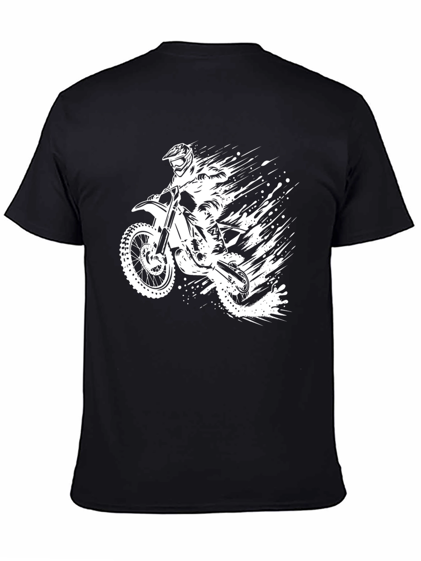 Black Motorcycle Rider Graphic T-Shirt