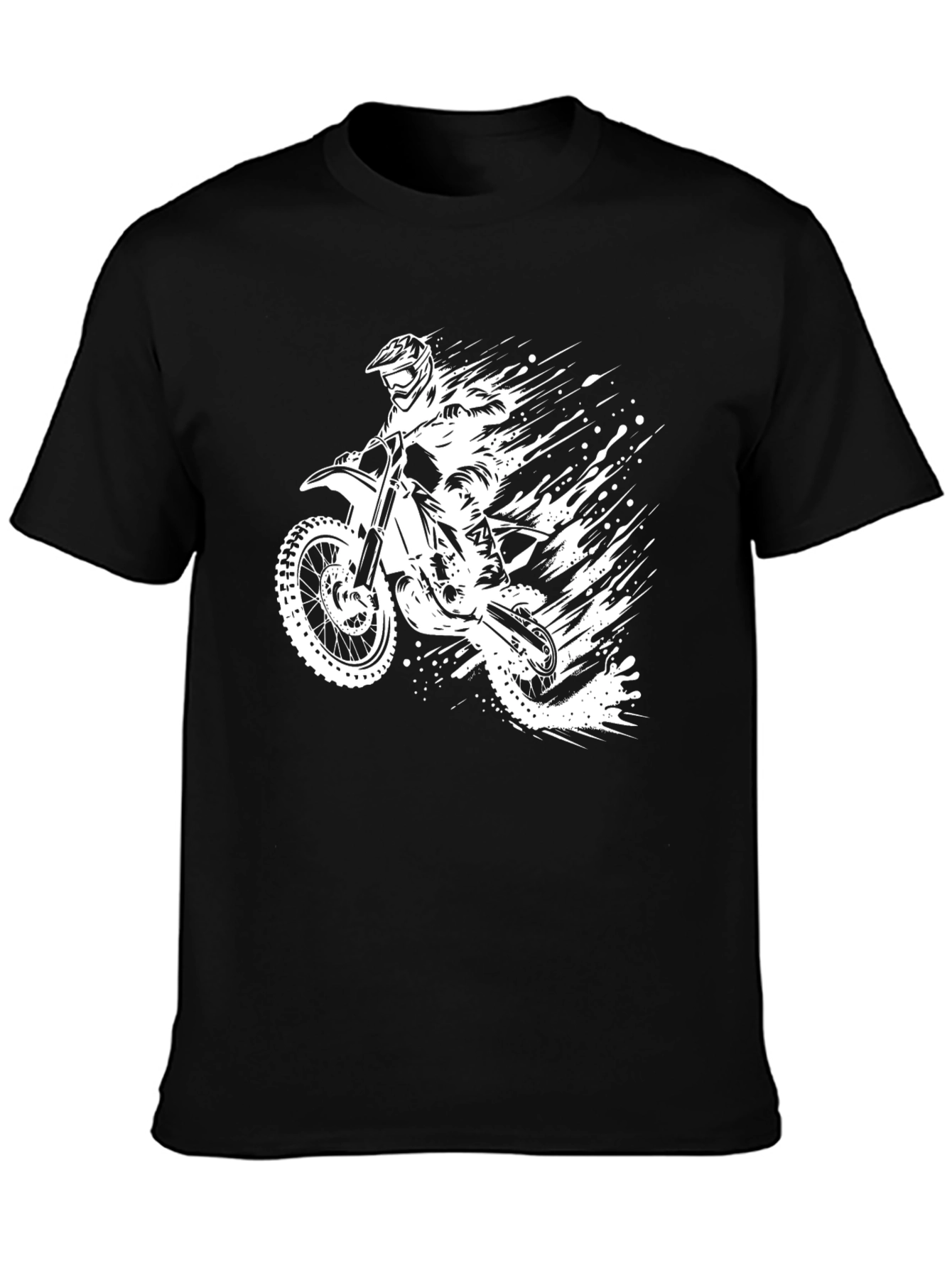 Black Motorcycle Rider Graphic T-Shirt