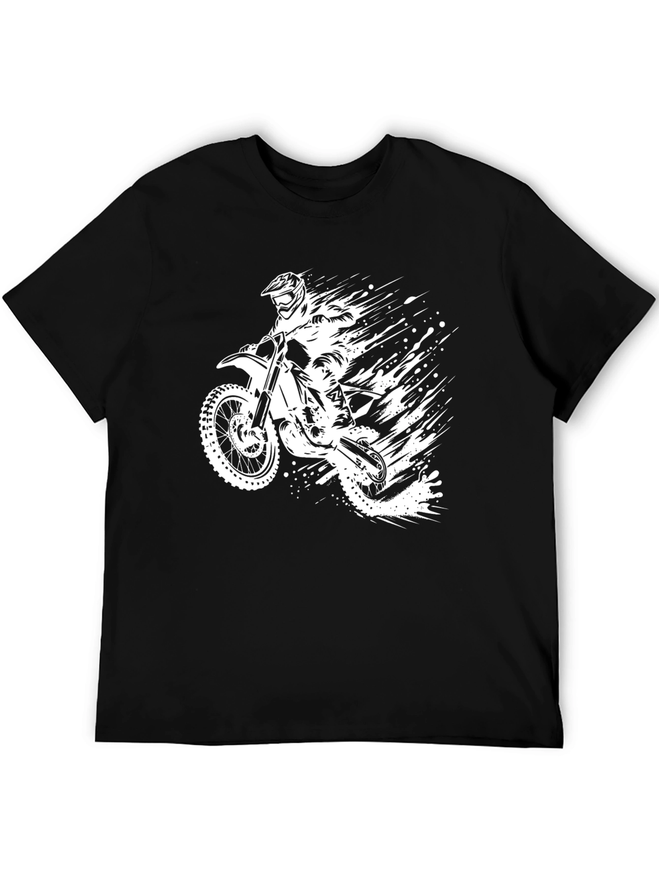 Black Motorcycle Rider Graphic T-Shirt