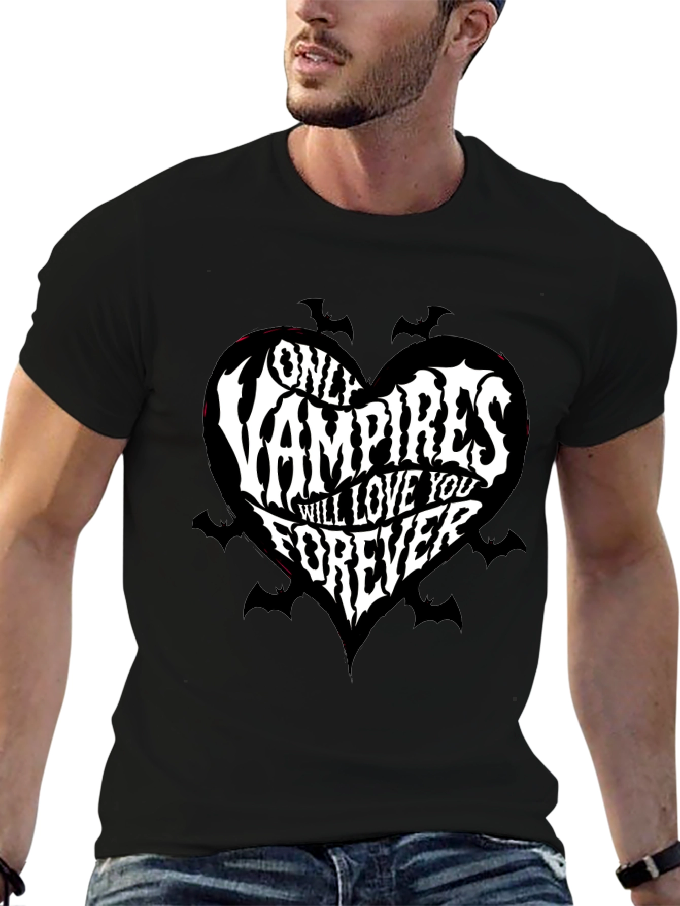 Vampire Love T-Shirt: Dark Heart Bat Design