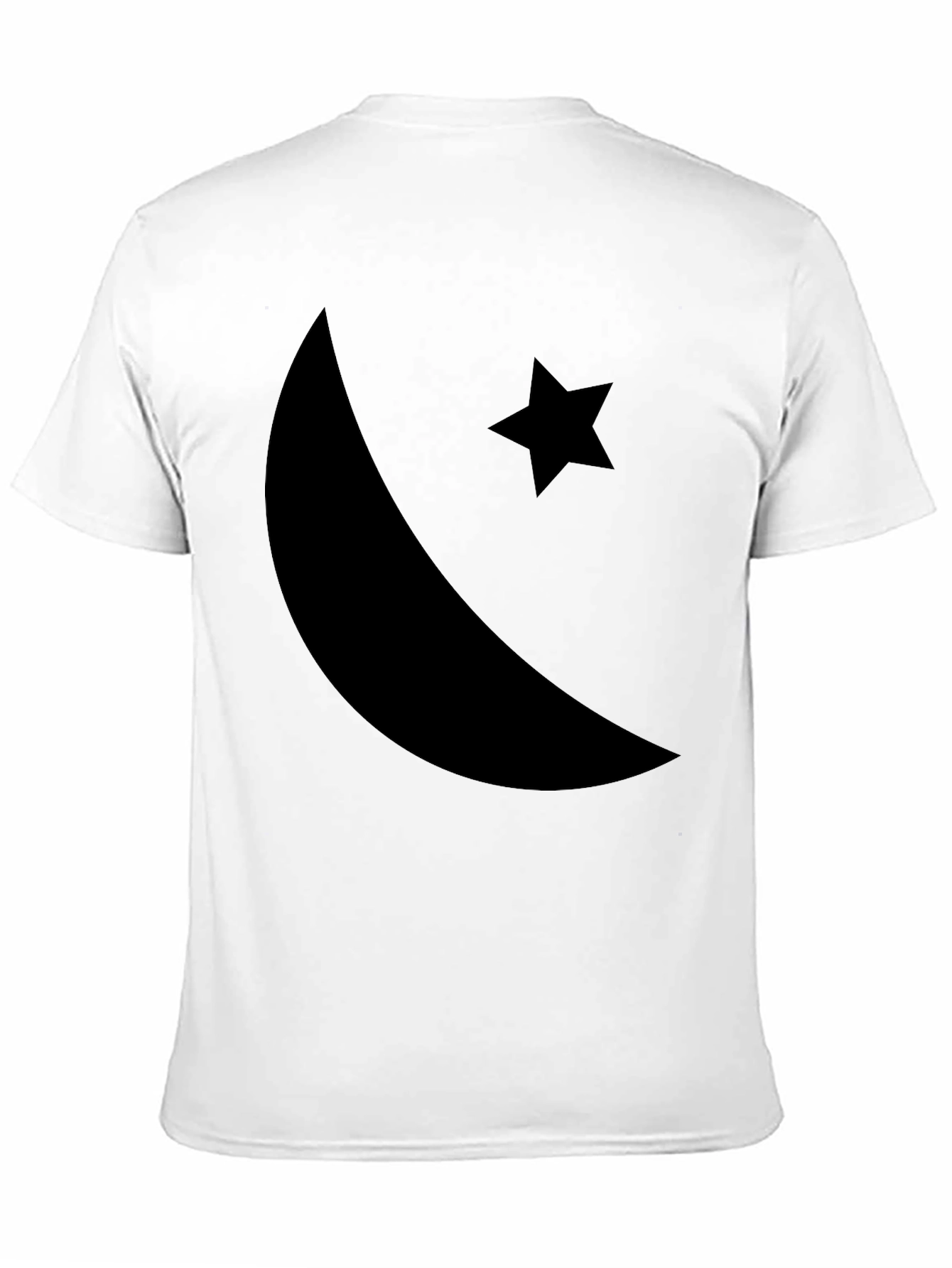 Black Crescent Moon & Star Graphic T-Shirt