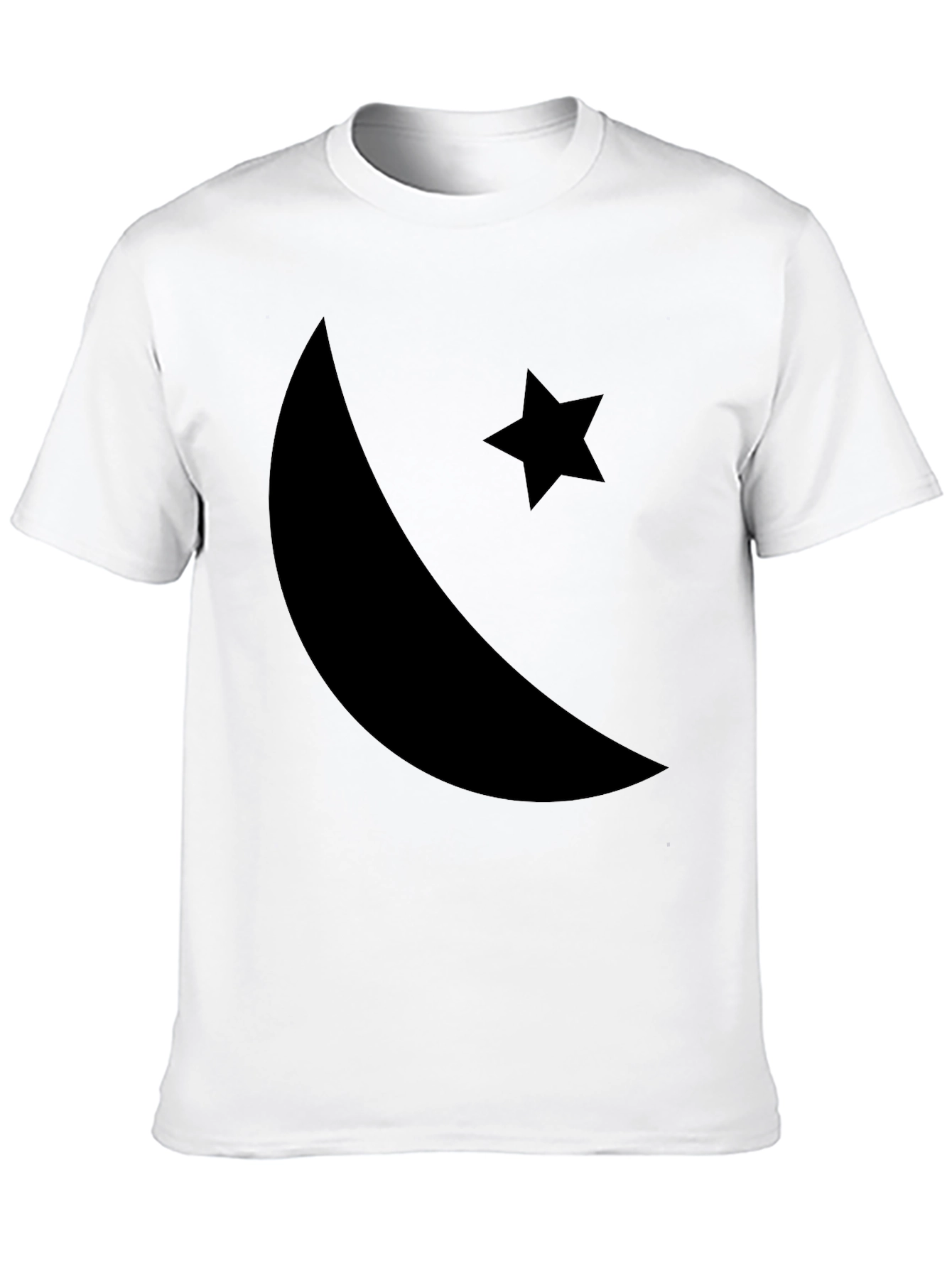 Black Crescent Moon & Star Graphic T-Shirt