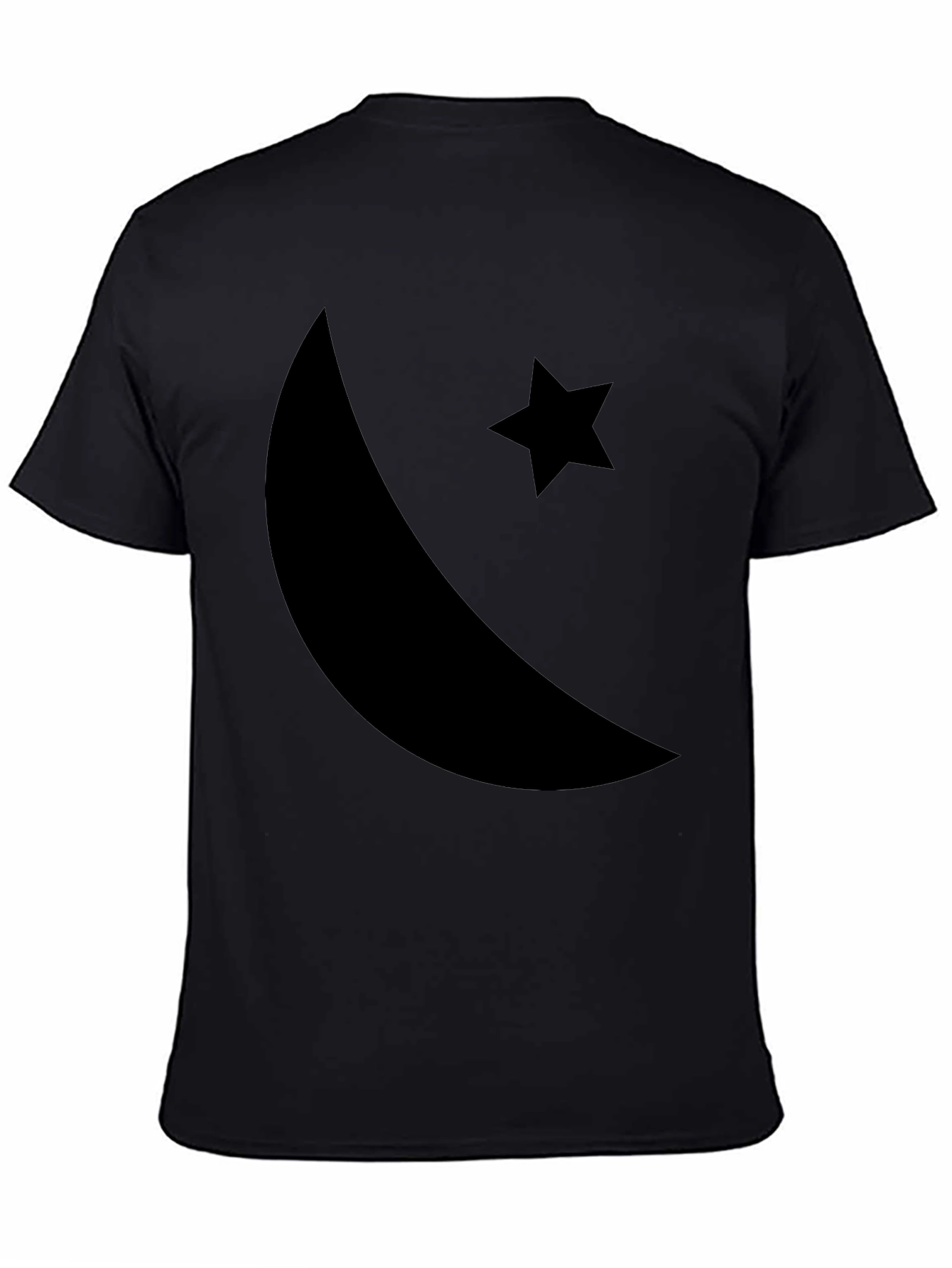Black Crescent Moon & Star Graphic T-Shirt
