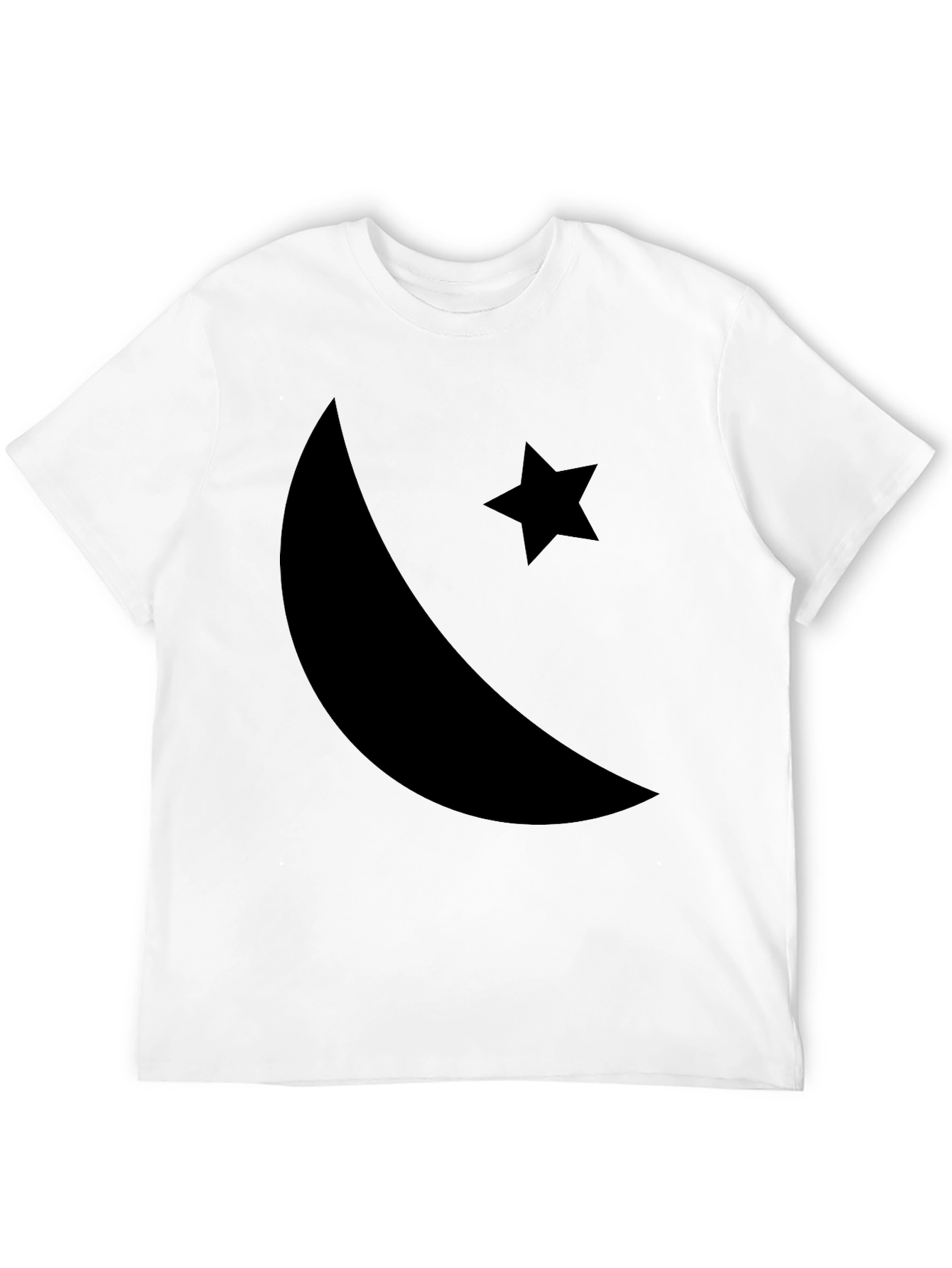 Black Crescent Moon & Star Graphic T-Shirt