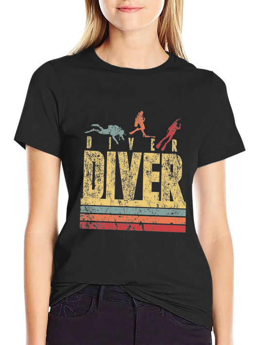 Vintage Diver T-Shirt - Distressed Graphic Tee