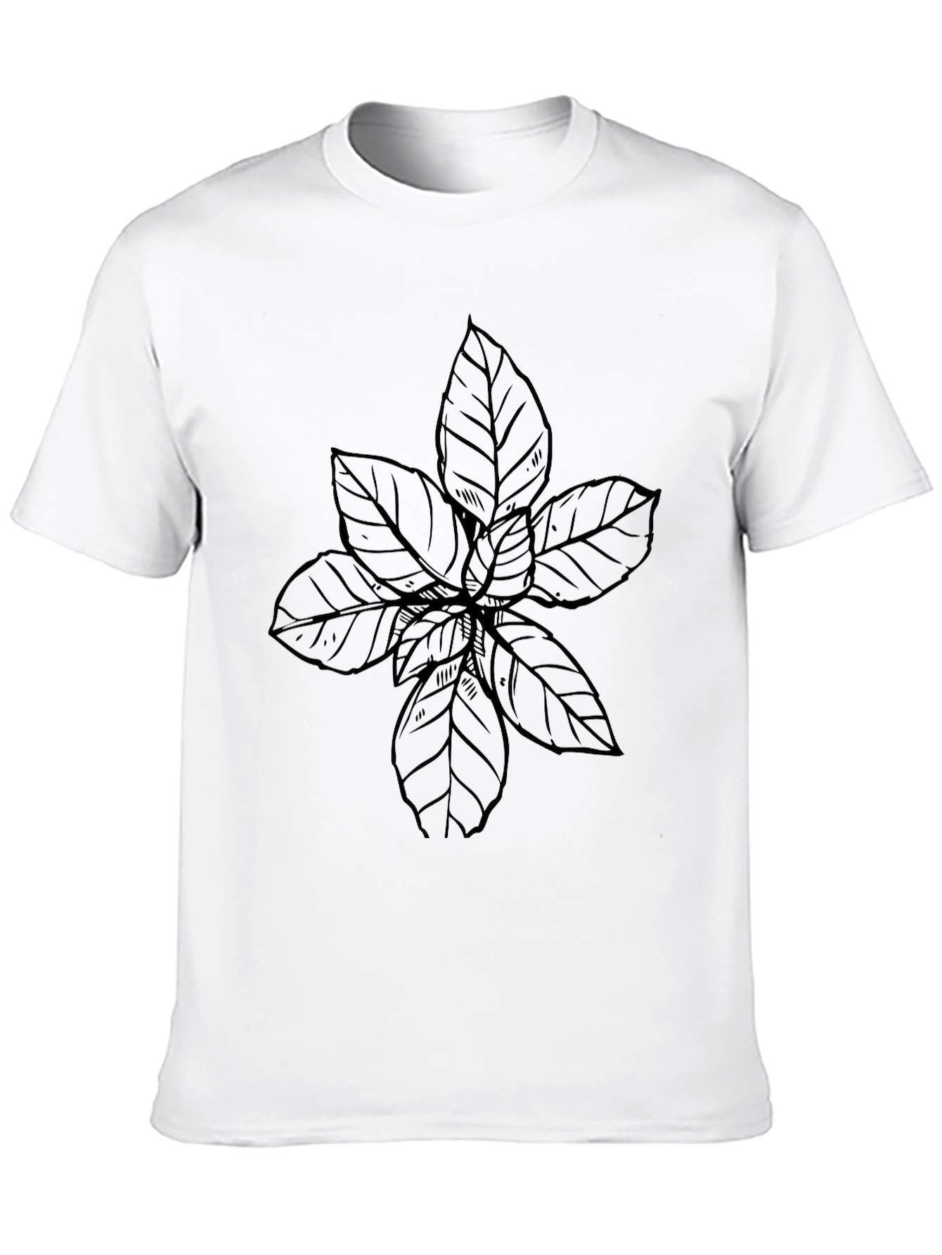 Botanical Print Black T-Shirt - Casual Style