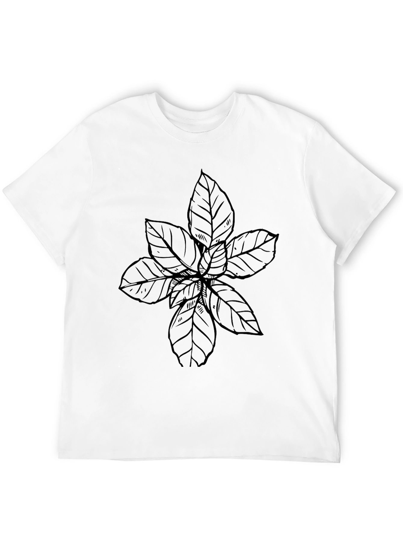 Botanical Print Black T-Shirt - Casual Style