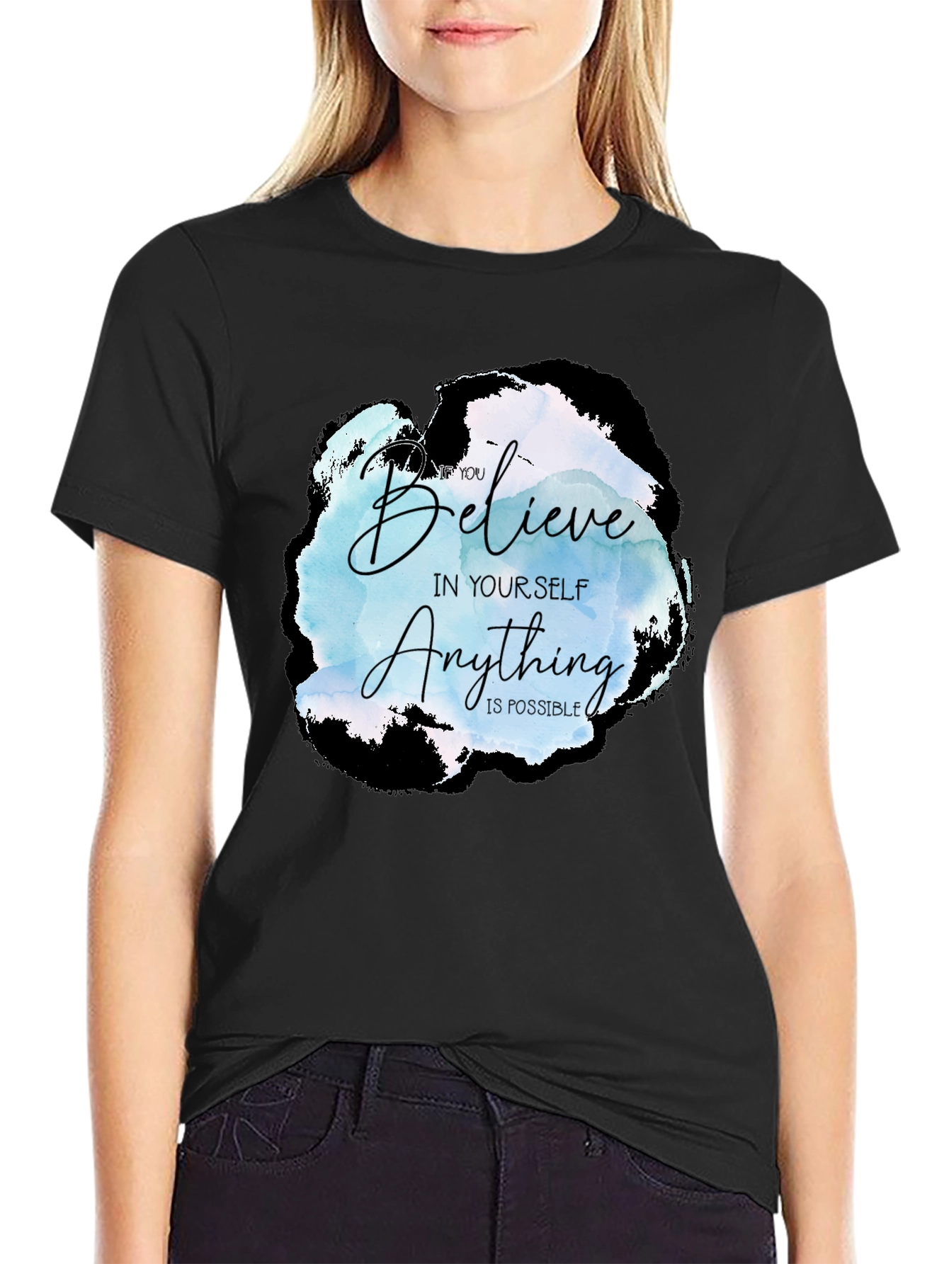 Believe in Yourself Graphic Tee - Black