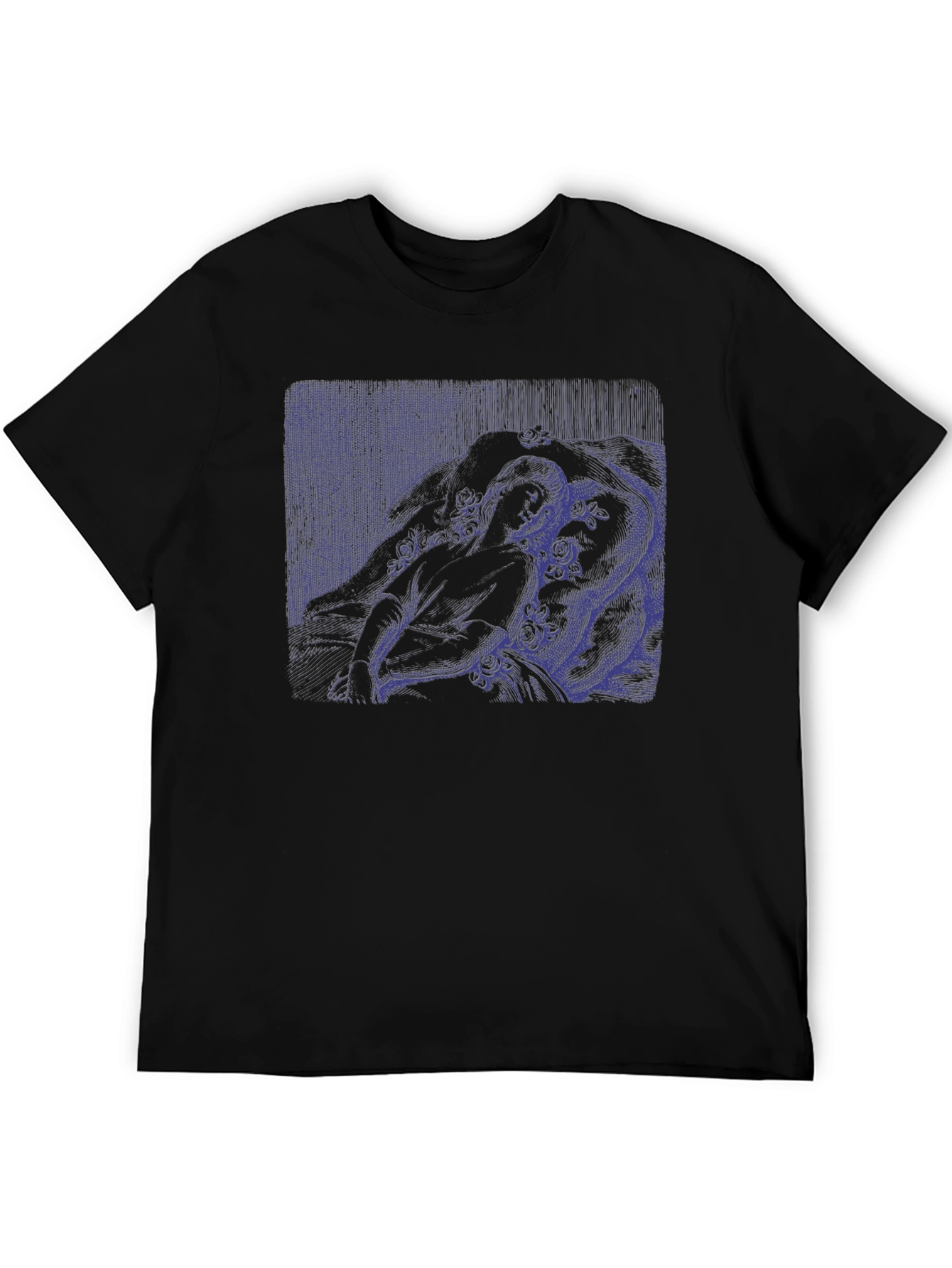 Artistic Graphic Tee - Black Cotton Blend