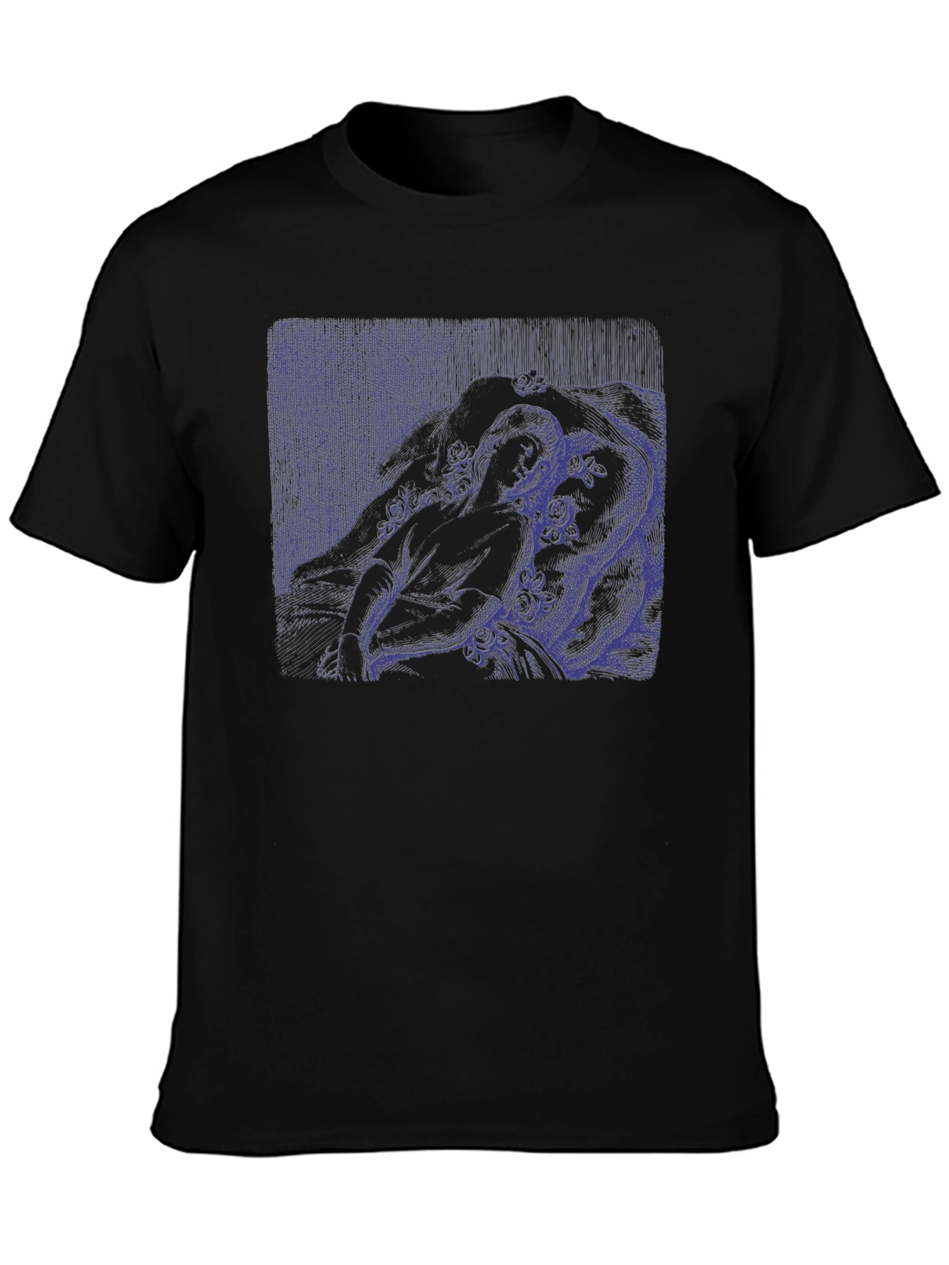 Artistic Graphic Tee - Black Cotton Blend