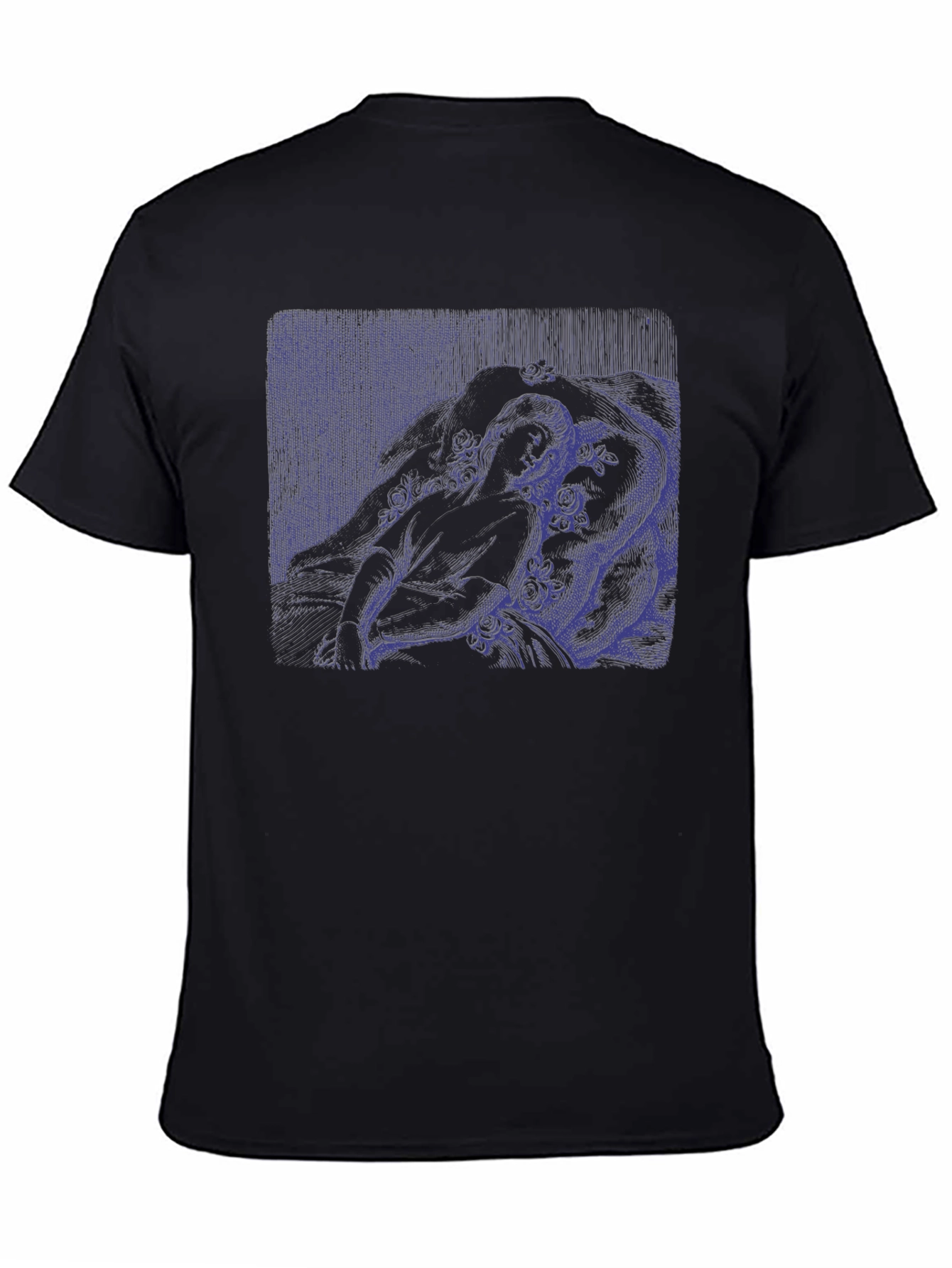 Artistic Graphic Tee - Black Cotton Blend