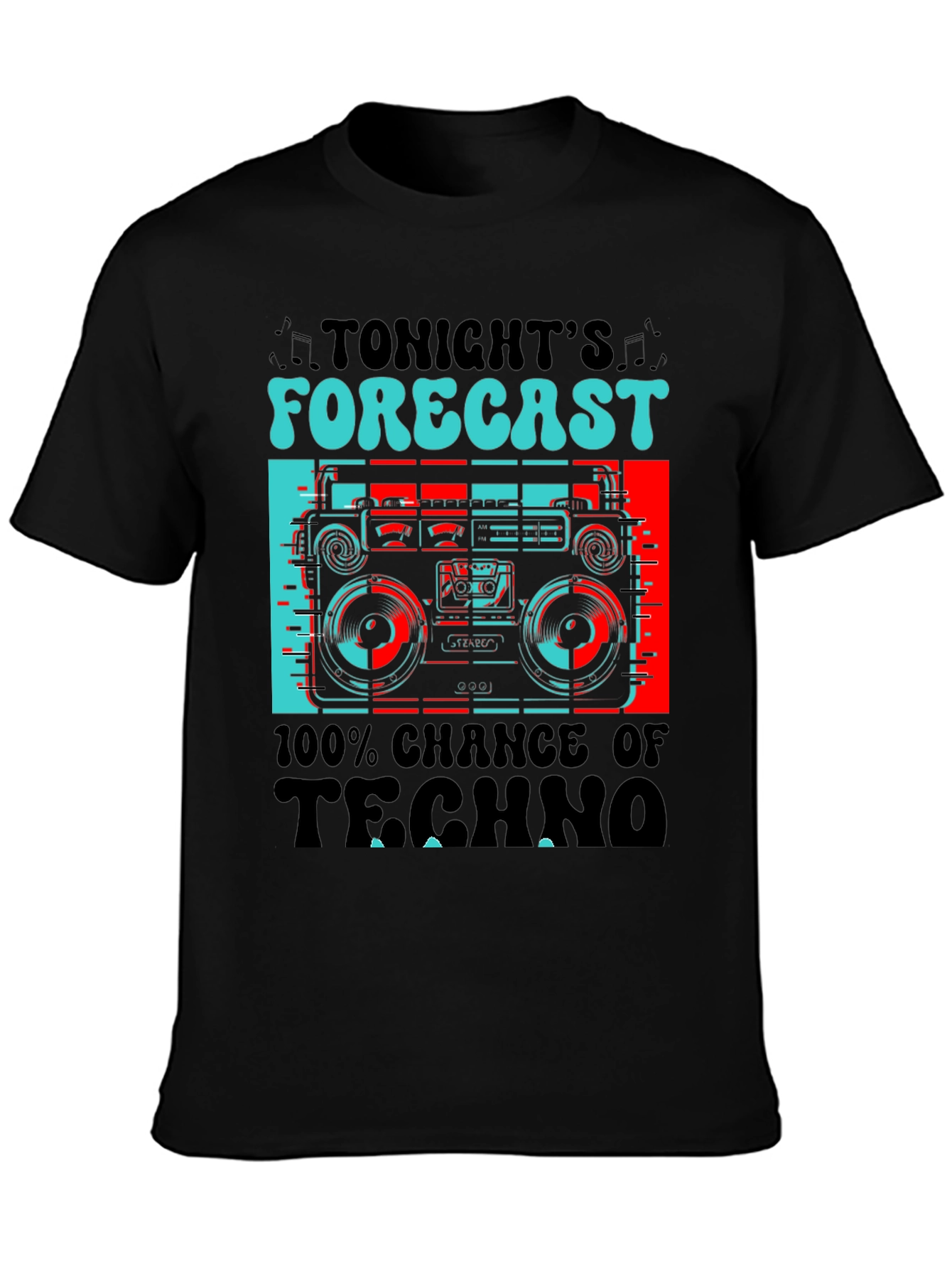 Tonights Forecast Techno Black T-Shirt